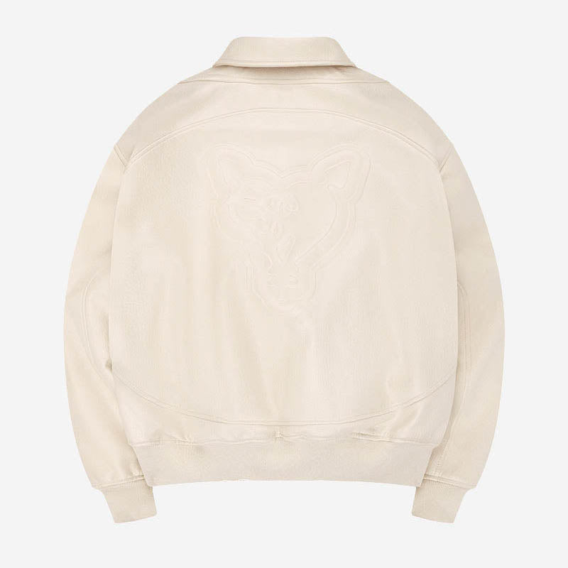 HEAVY HEART LEATHER JACKET WHITE