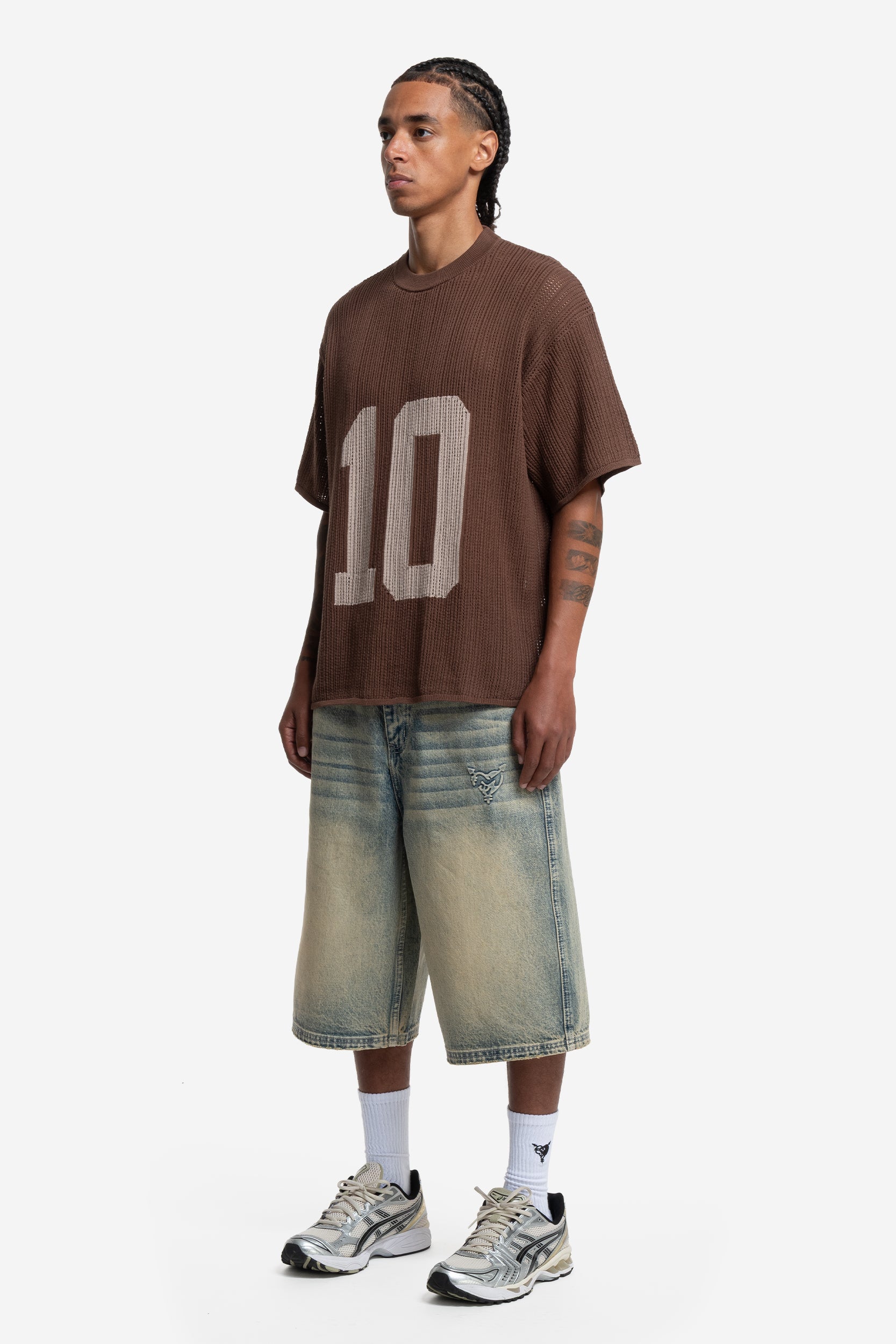 KNIT TEE JERSEY BROWN