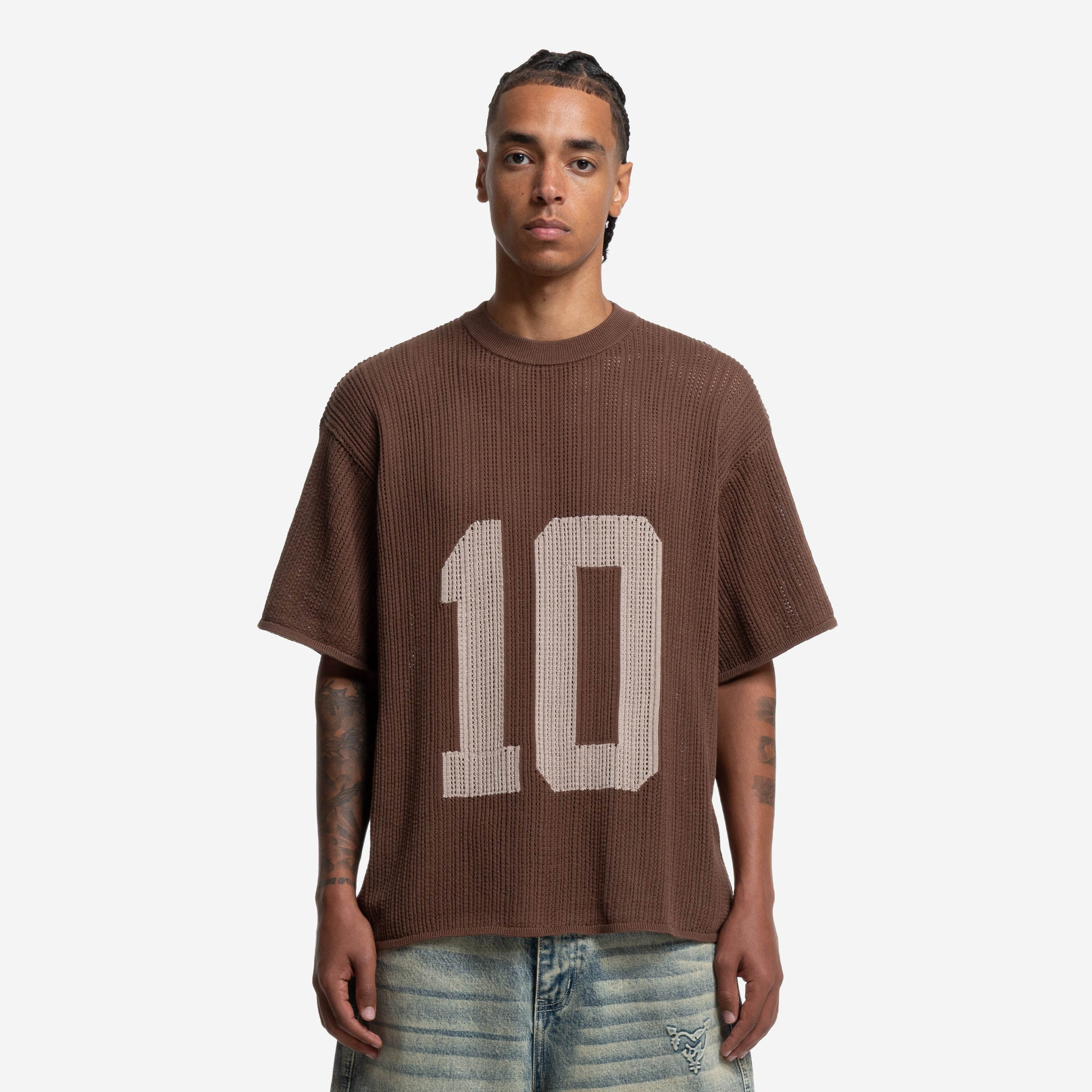 KNIT TEE JERSEY BROWN