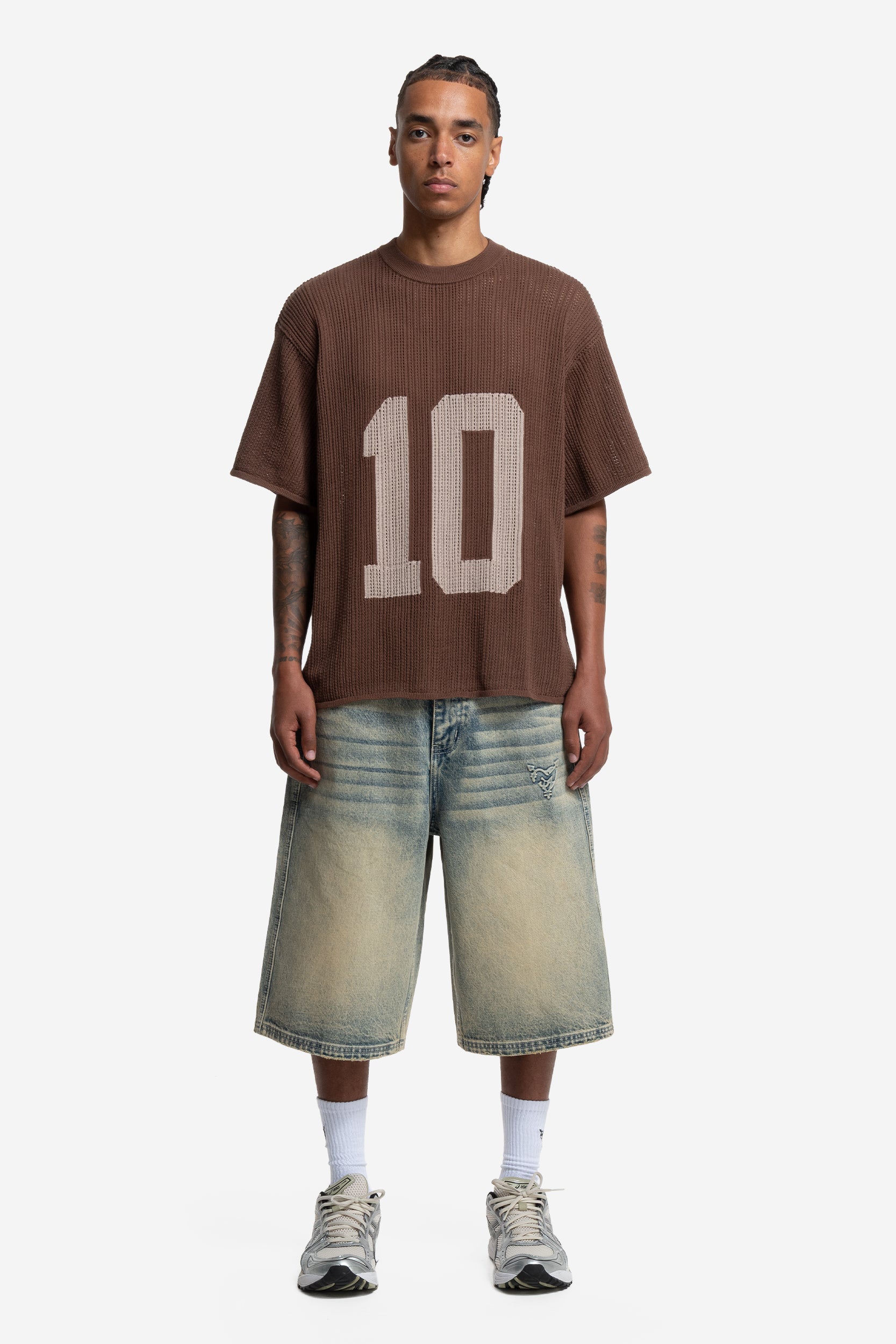 KNIT TEE JERSEY BROWN