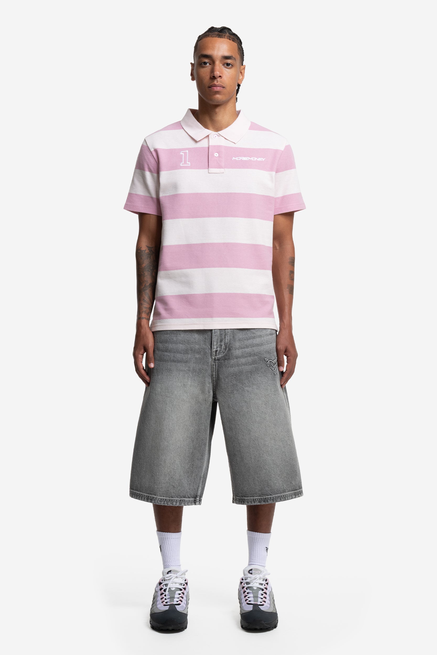 STRIPED POLO SHIRT PINK