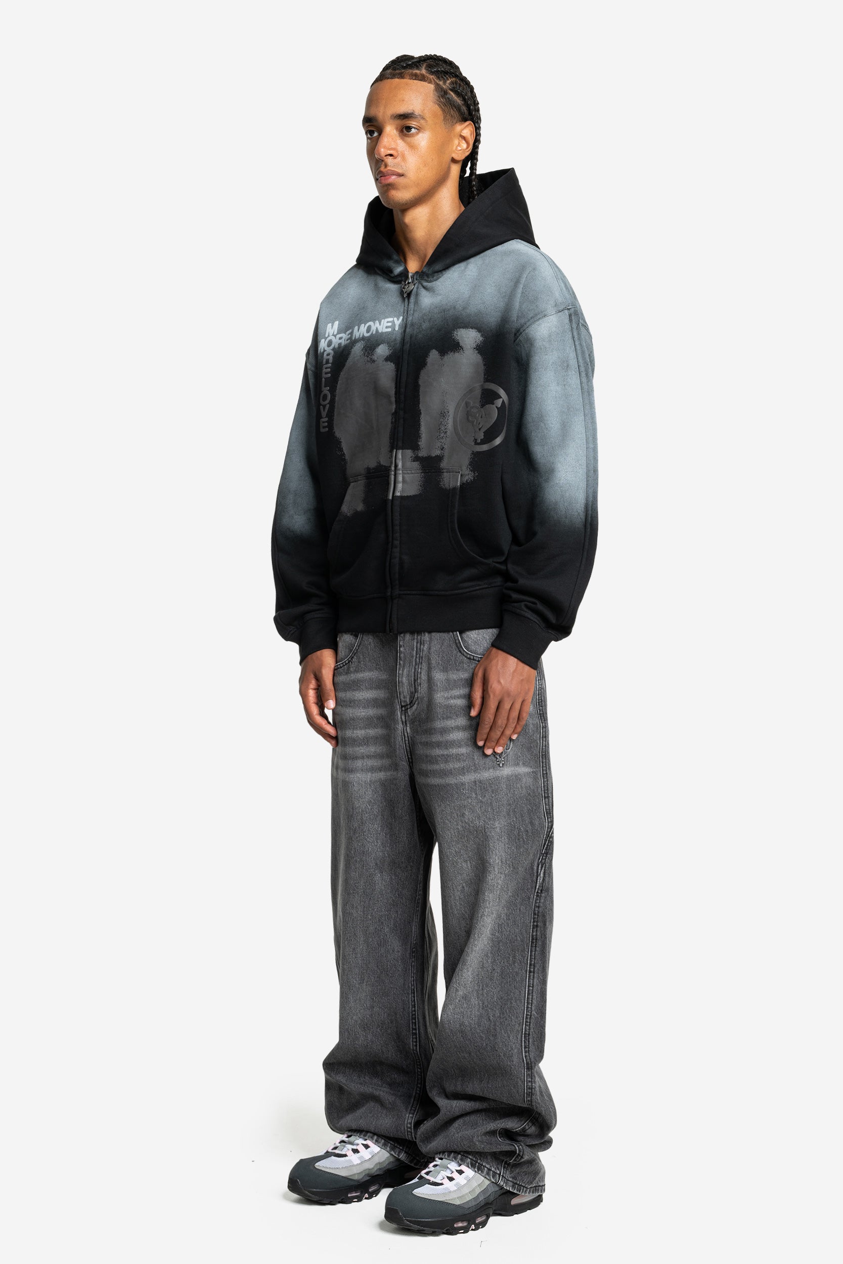 LOST BOND ZIP BLACK SPRAY WASHED