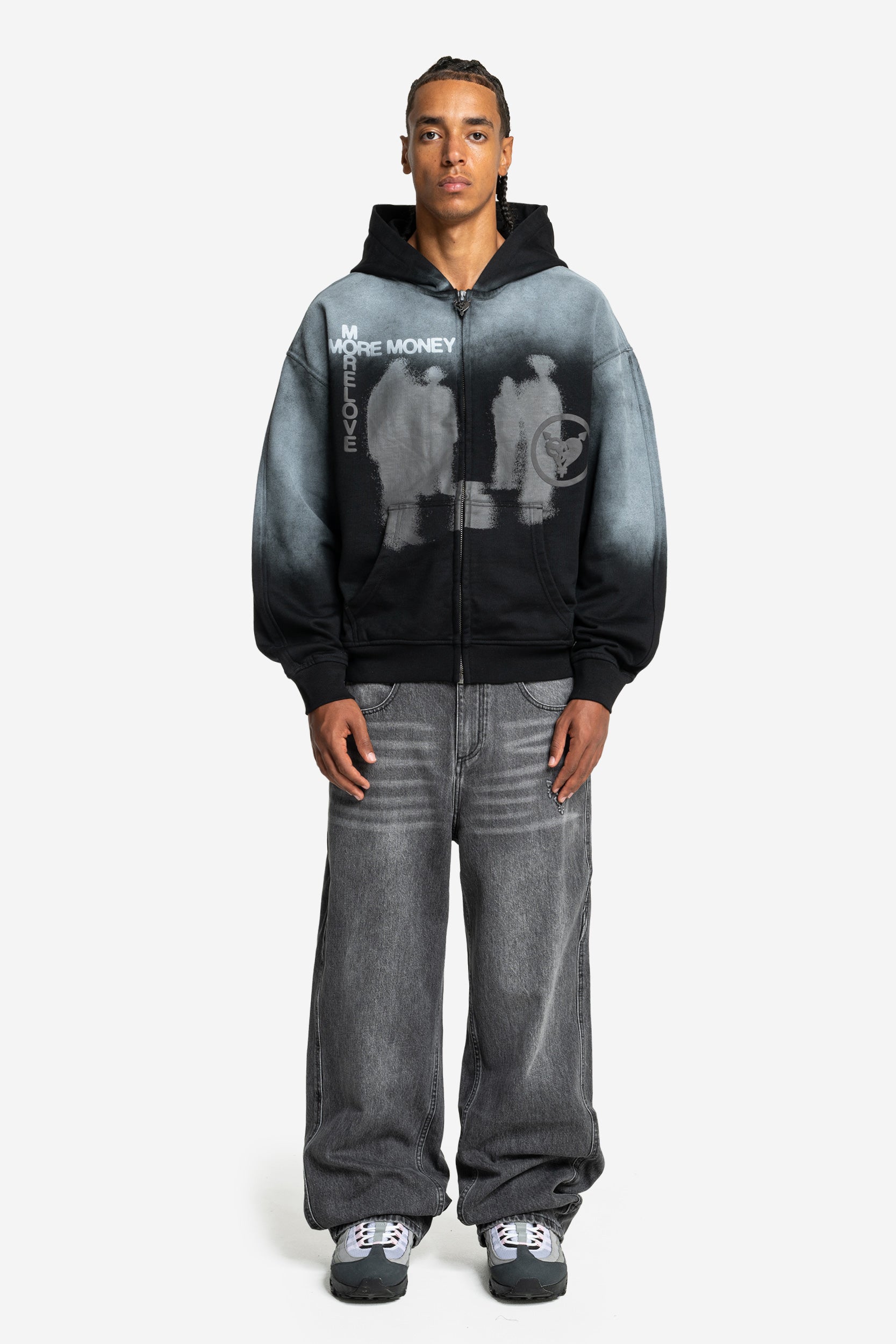 LOST BOND ZIP BLACK SPRAY WASHED