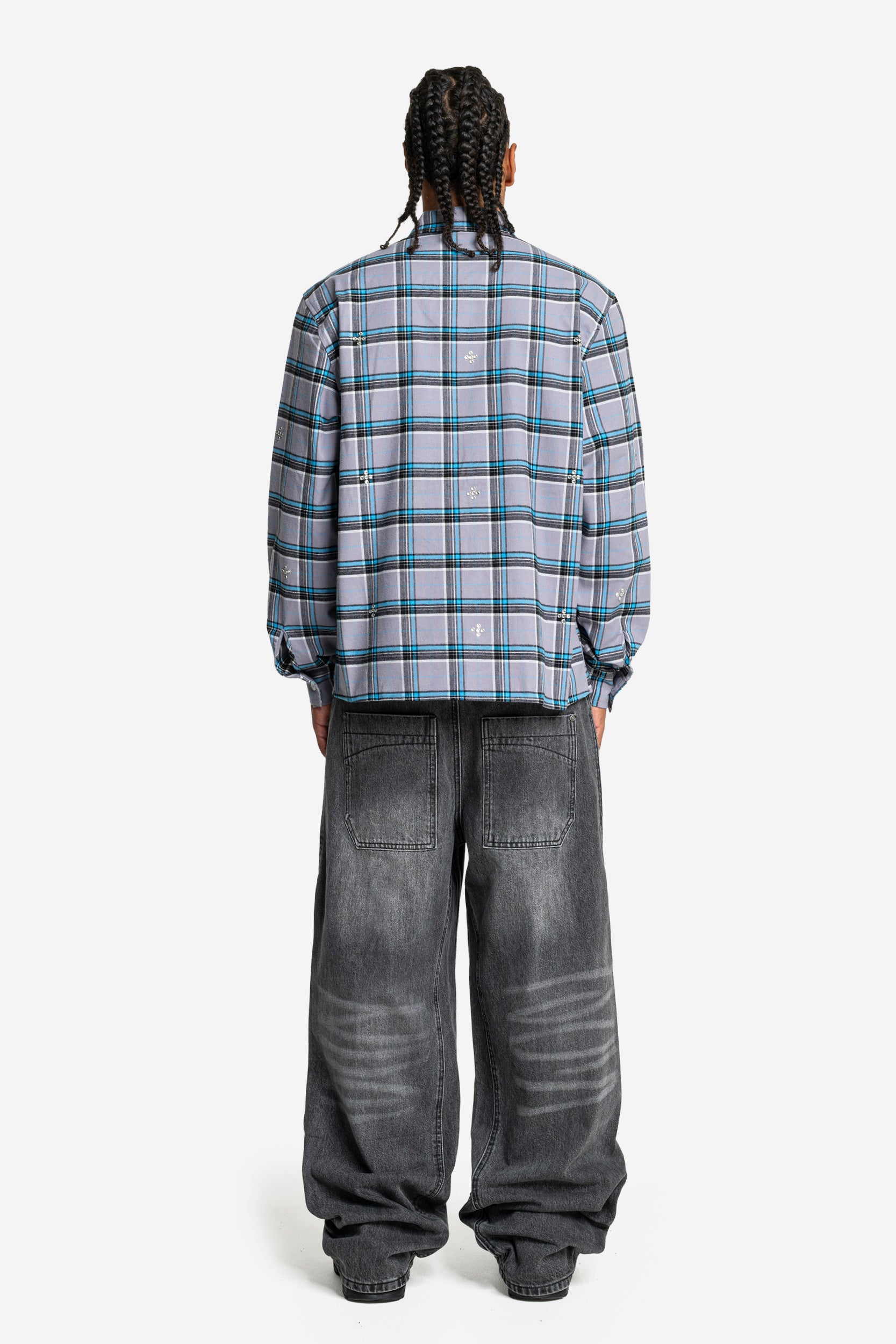 PLUS RHINESTONE FLANNEL BLUE