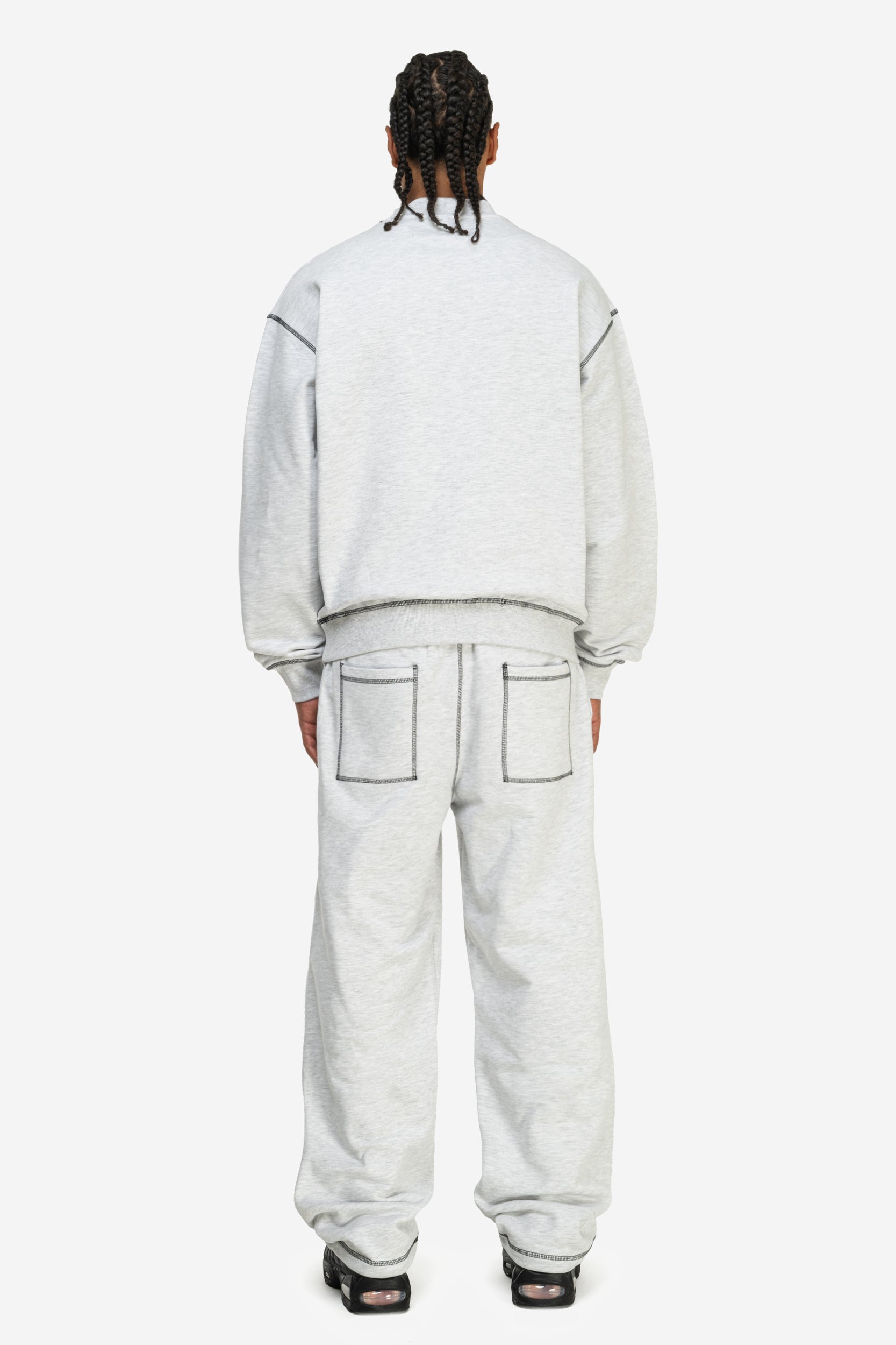 FLATLOCK BASE SWEATER GREY MELANGE