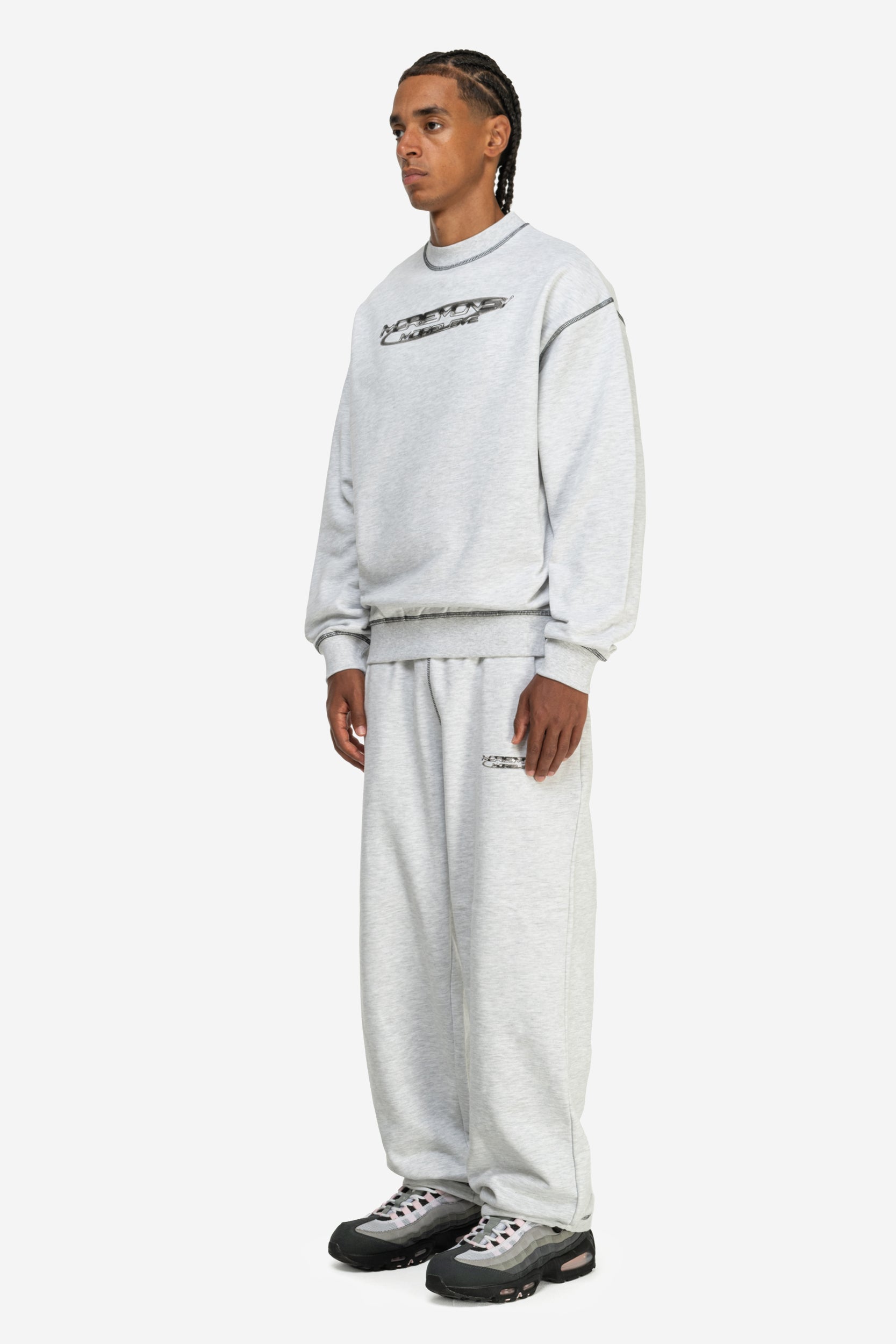 FLATLOCK BASE SWEATER GREY MELANGE