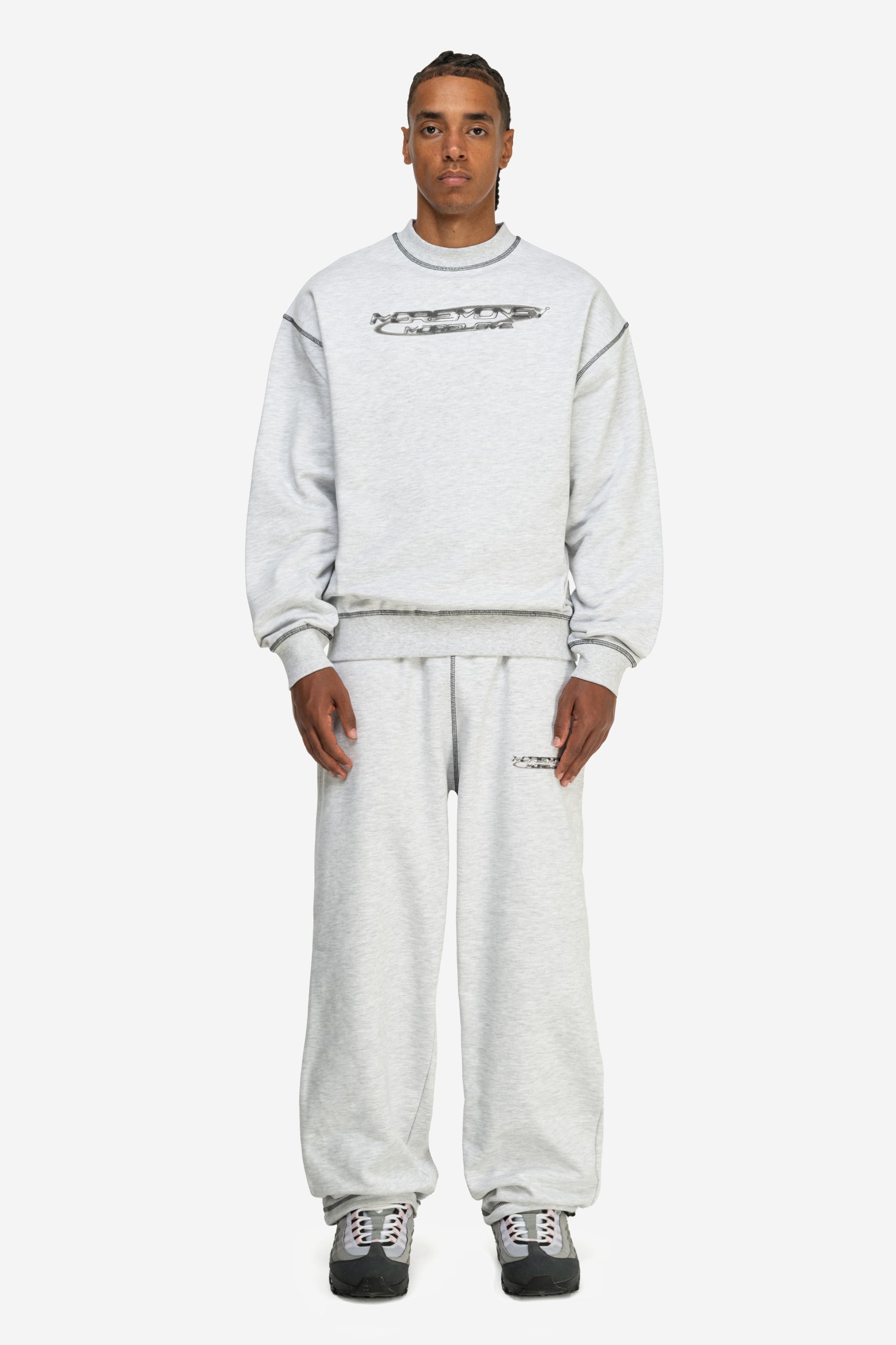 FLATLOCK BASE SWEATER GREY MELANGE