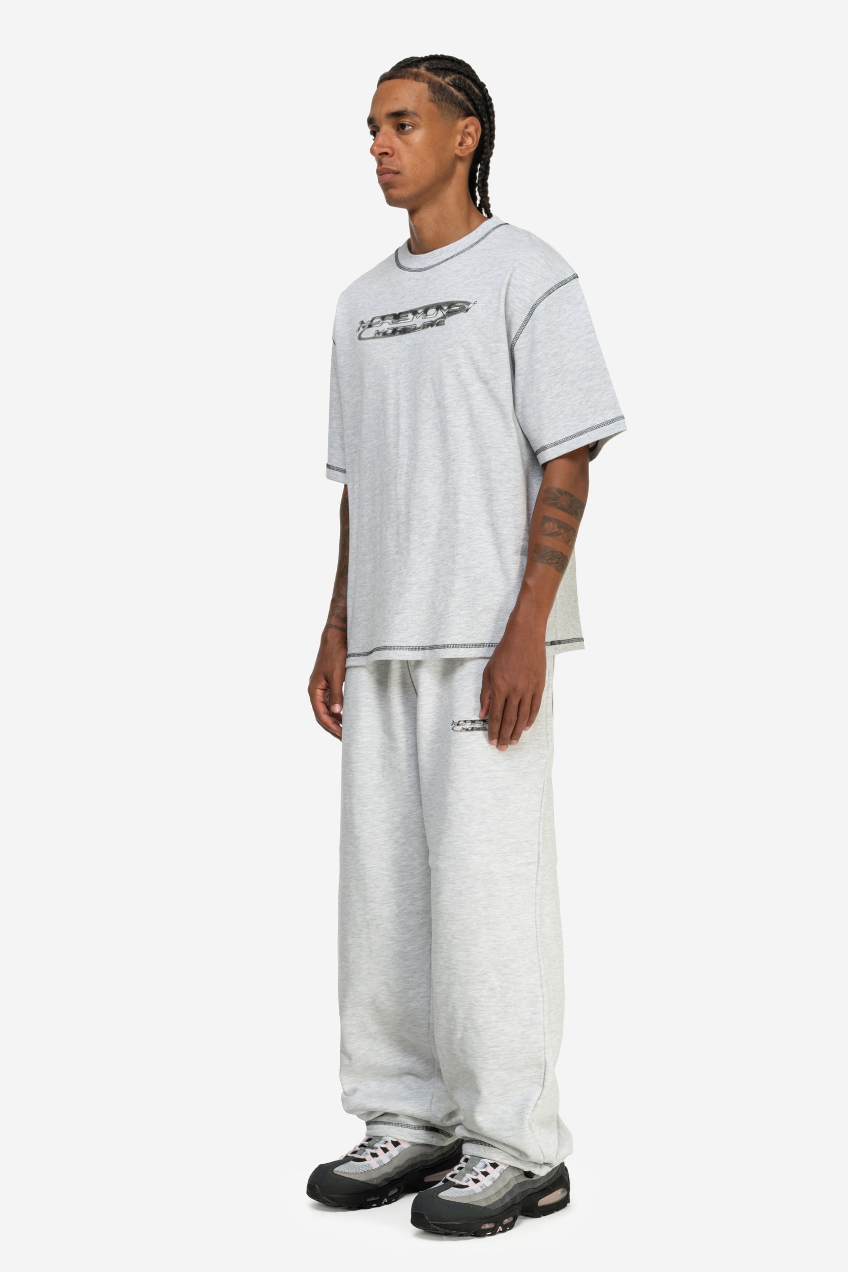 FLATLOCK BASE TEE GREY MELANGE