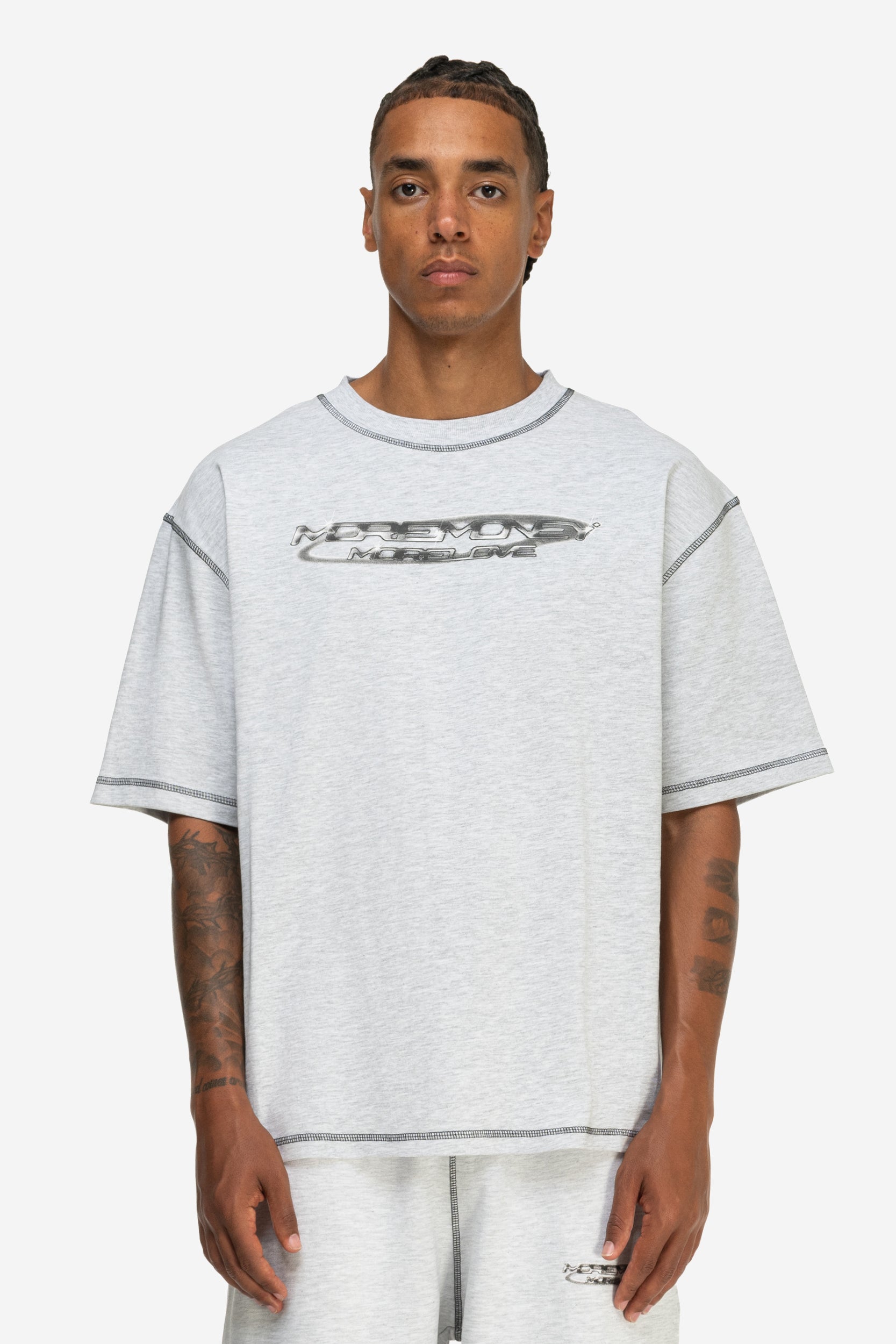 FLATLOCK BASE TEE GRAY MELANGE