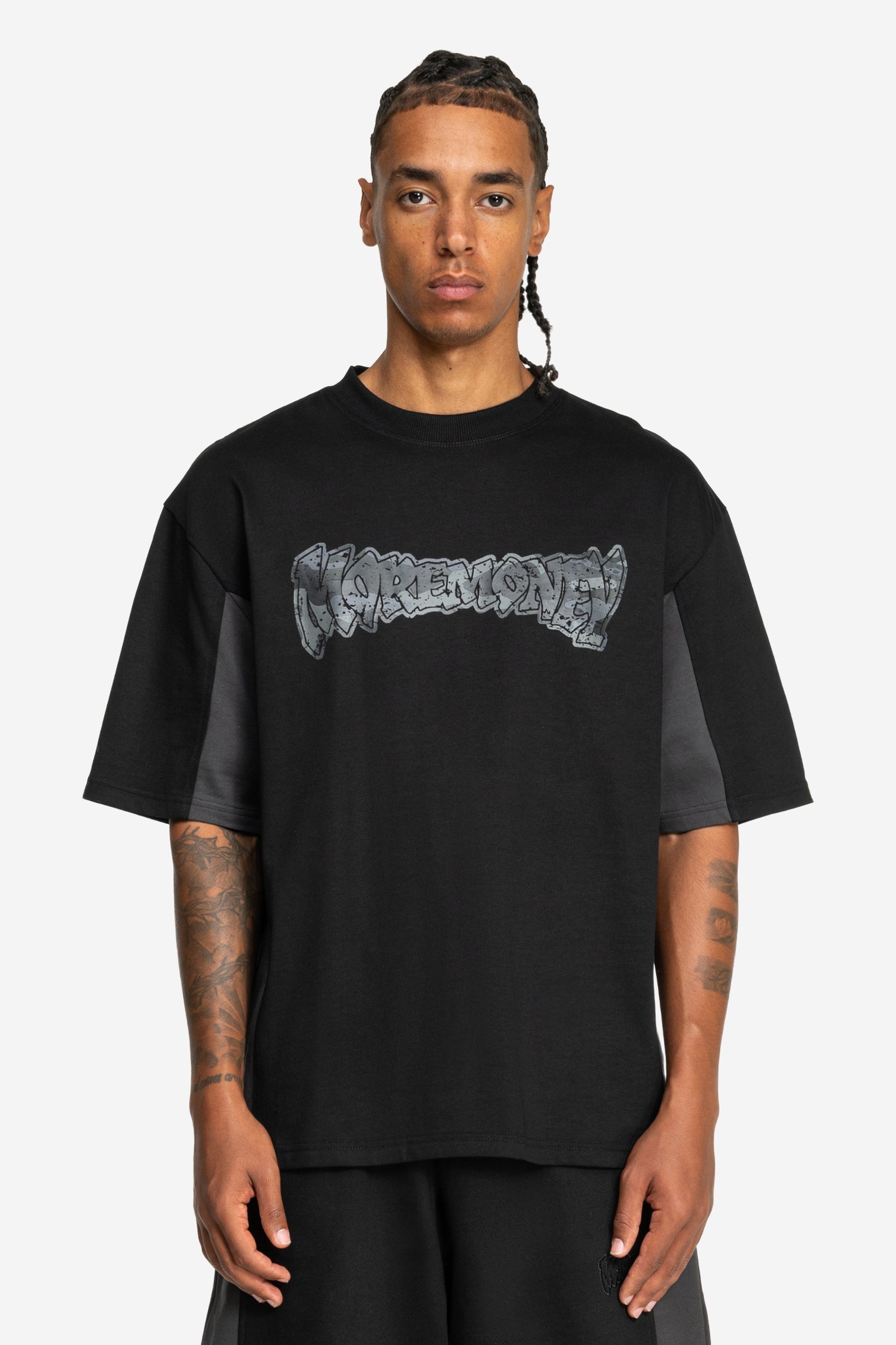 SPLIT TEE BLACK GREY