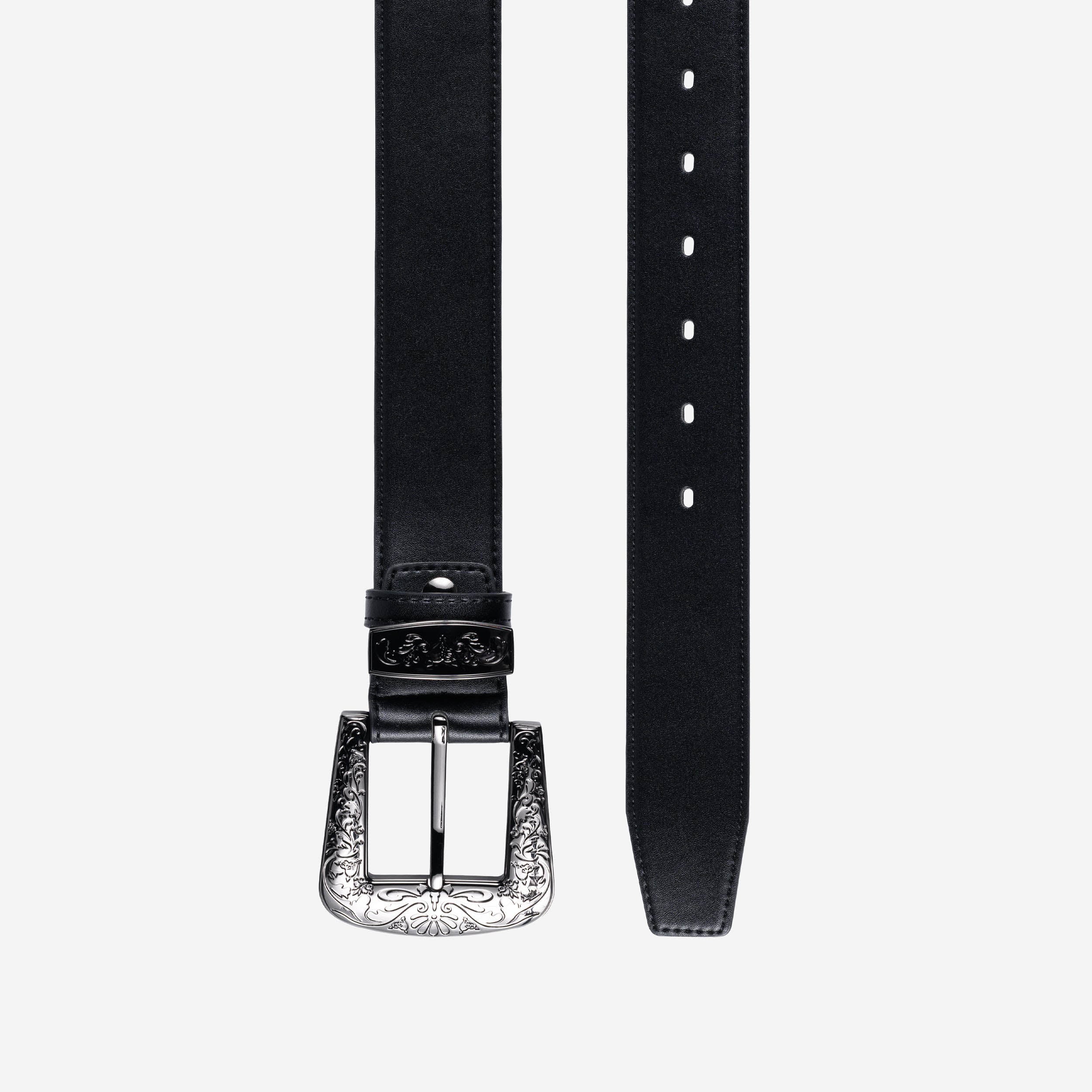 EMBOSSED WESTERN BELT BLACK