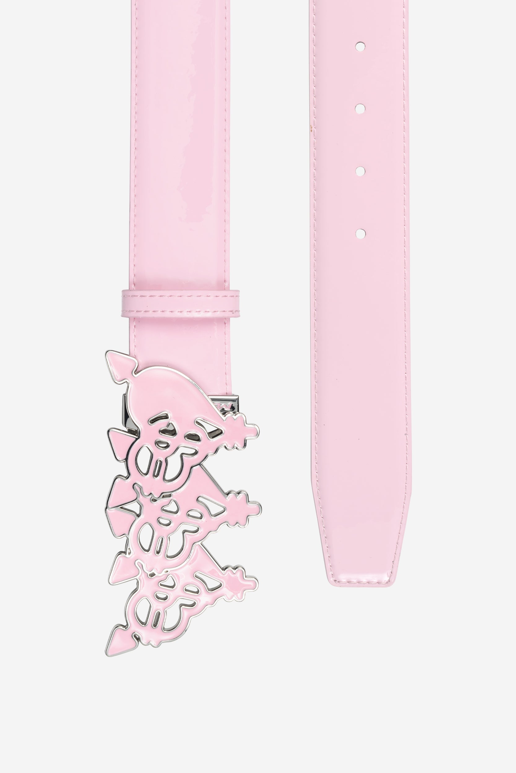 TRIPLE HEART BELT SHINY LIGHT PINK