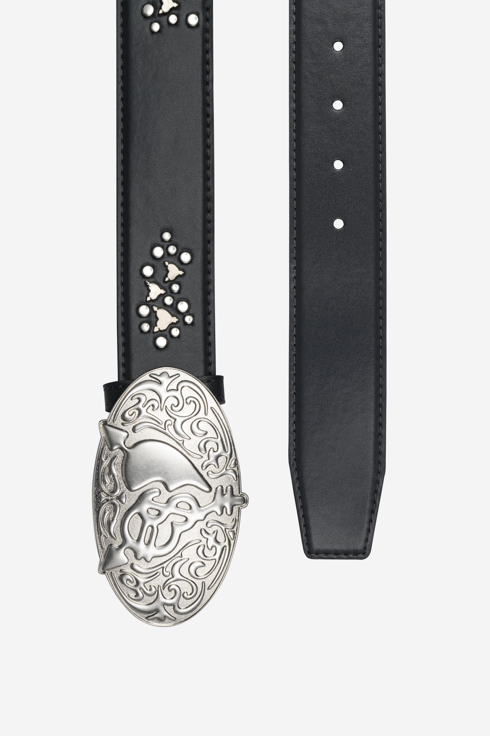 STUDDED ORNAMENT BELT BLACK