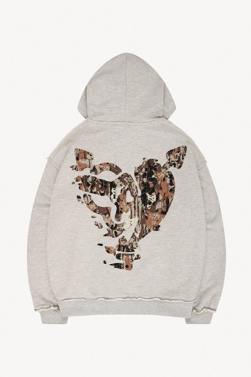 MONEY CALLING FLATLOOK HOODIE GRAY MELANGE