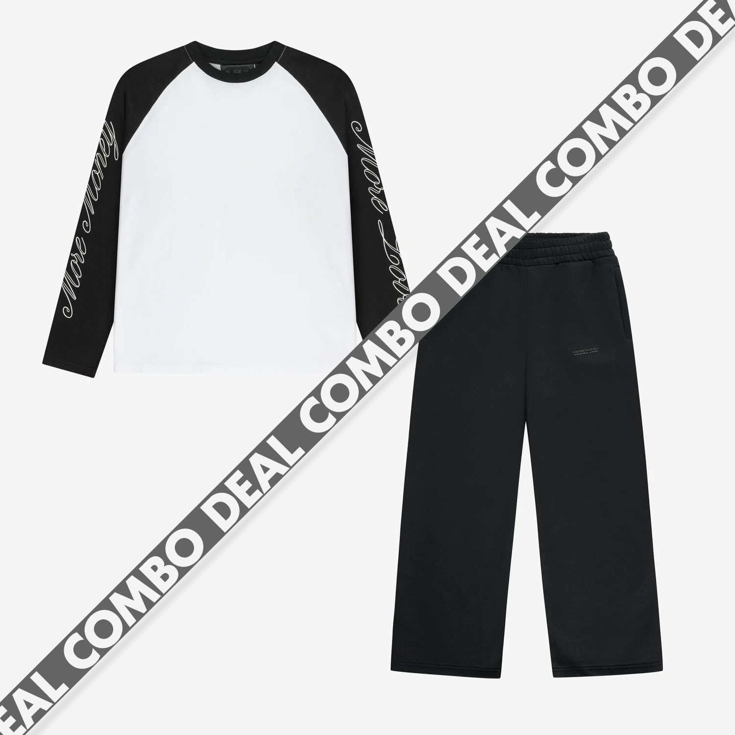 SCRIPT RAGLAN LONGSLEEVE BLACK + CLOUDS JOGGER BLACK