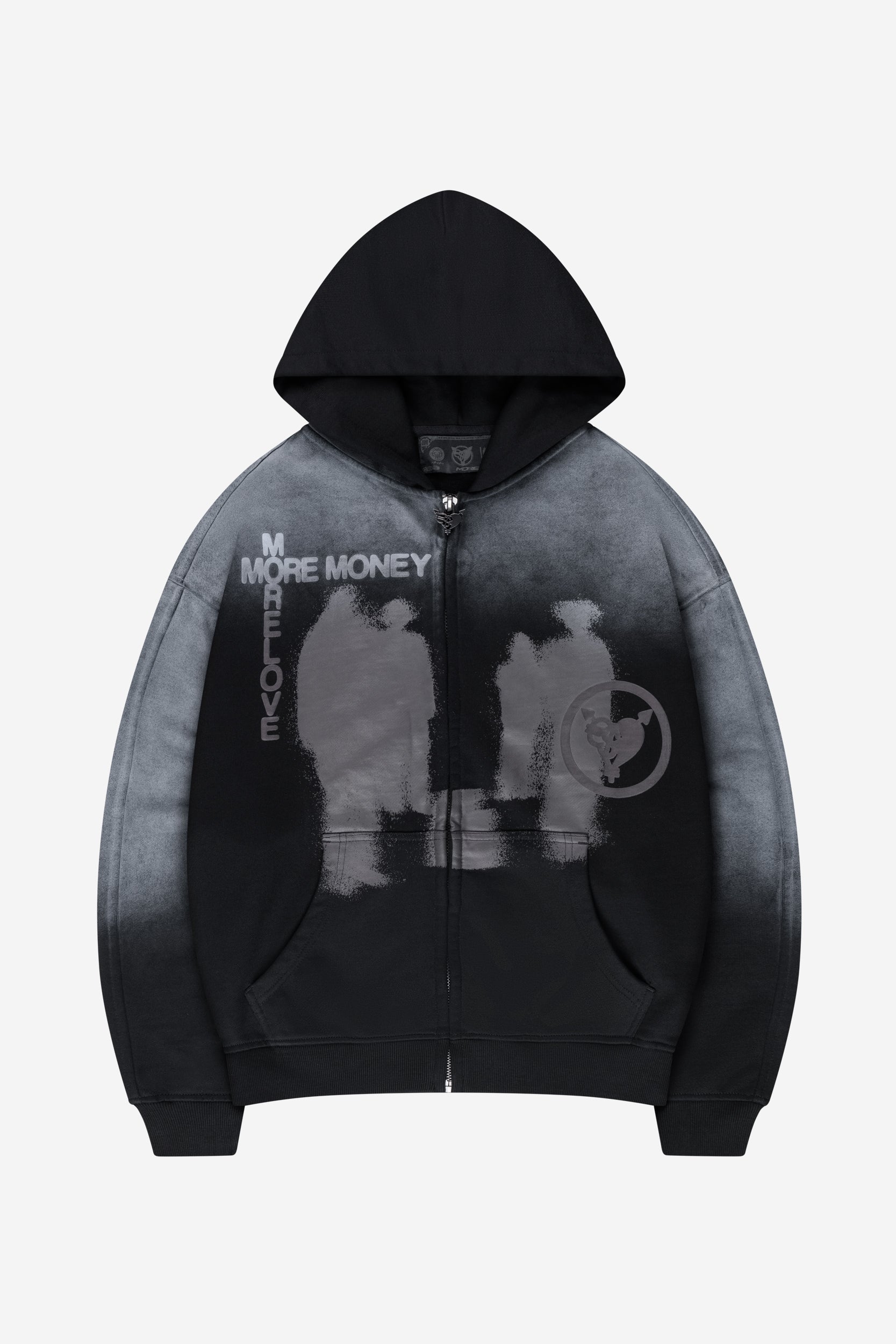 LOST BOND ZIP BLACK SPRAY WASHED