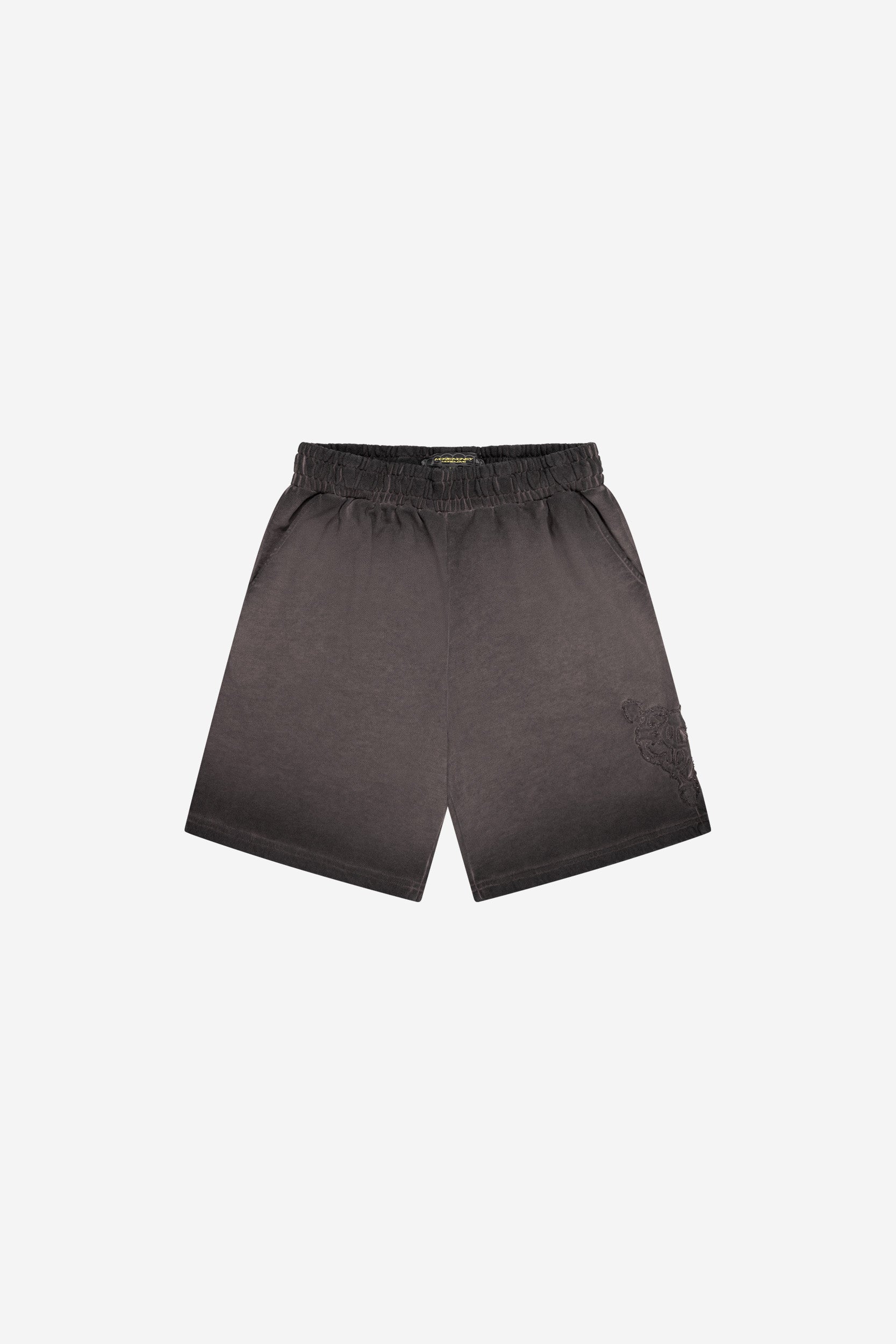 LOST BOND TEE TOFFEE + HEART PATCHED SHORTS BROWN