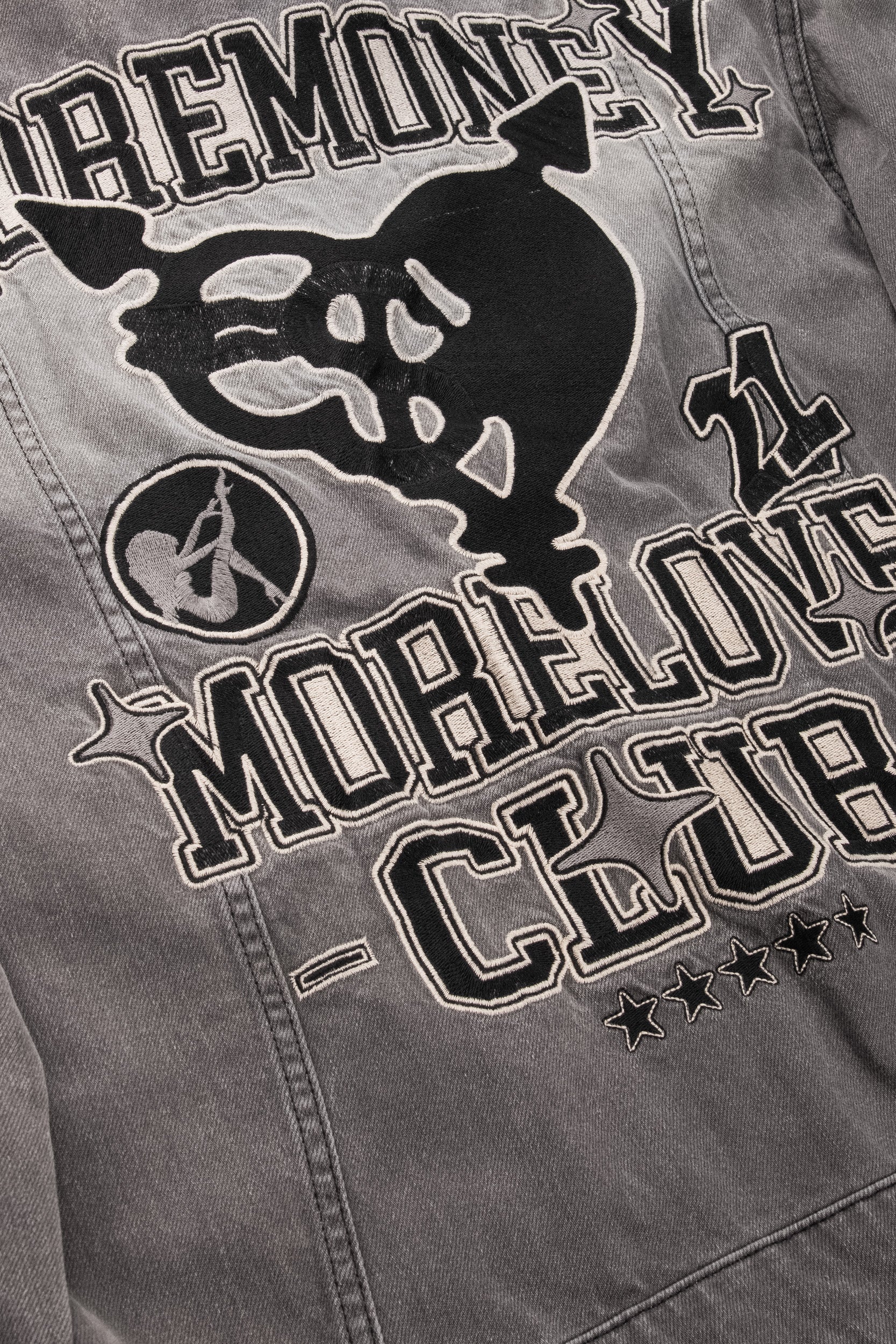 PATCHED UP TRUCKER DENIM JACKET GRAY