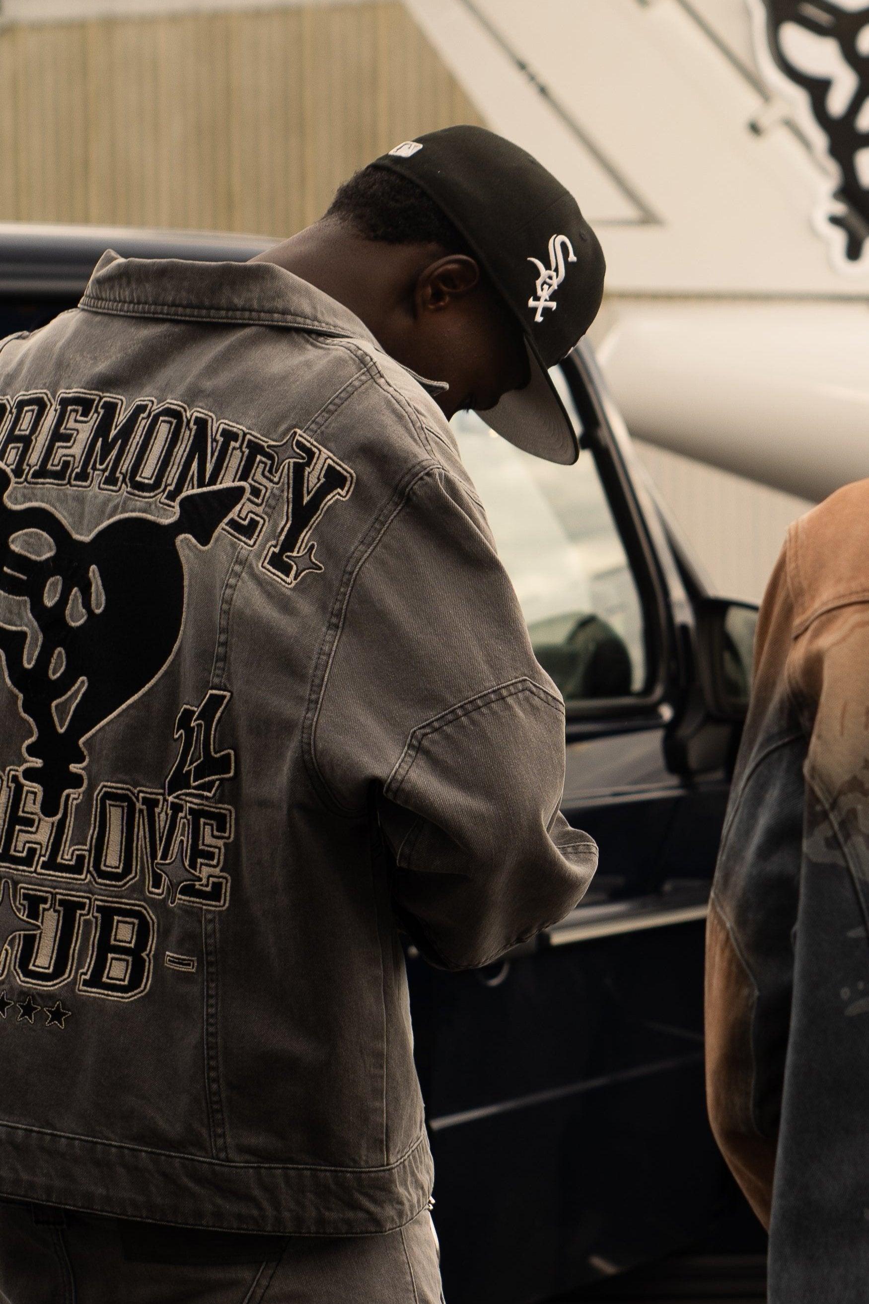 PATCHED UP TRUCKER DENIM JACKET GRAY