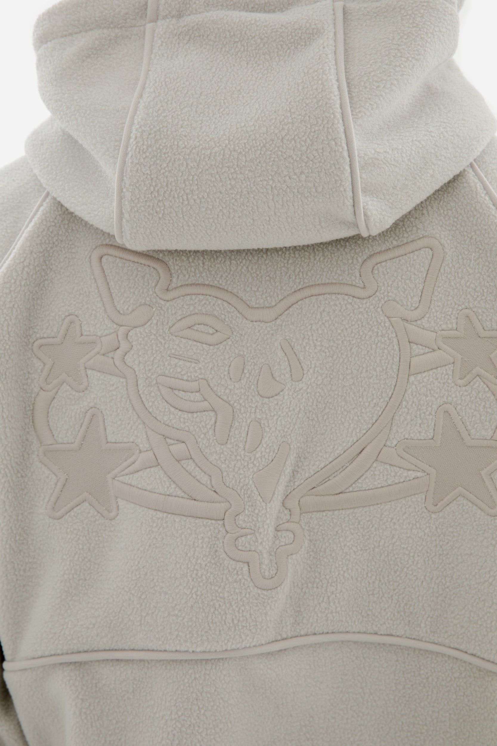 STAR WREATH FLEECE ZIP LIGHT GRAY