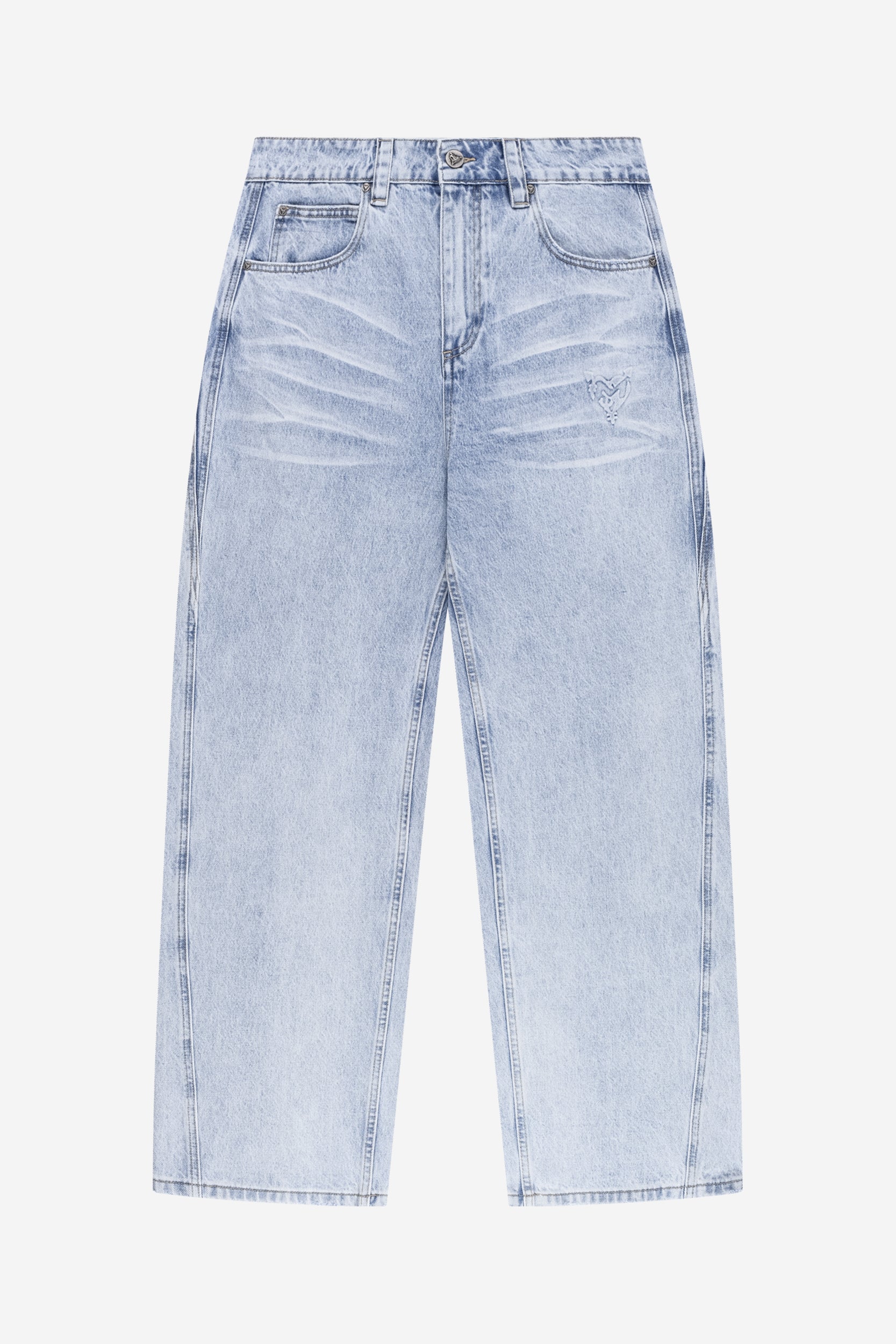 DISTINCTIVE BAGGY DENIM MID BLUE