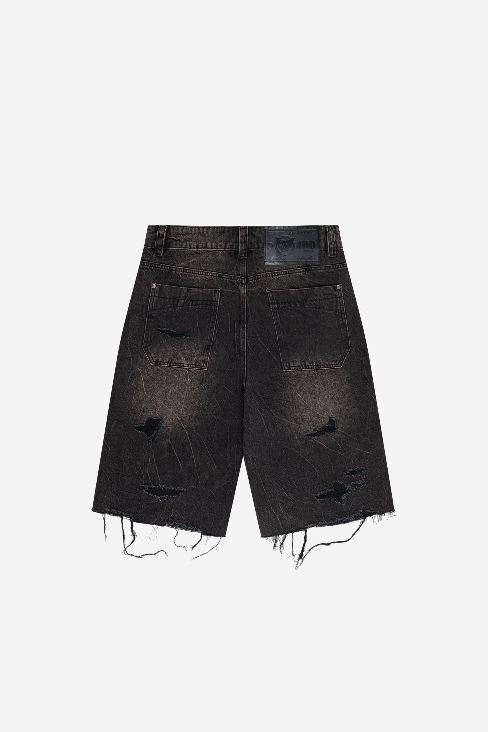 RIPPED DISTINCTIVE JORTS DARK GREY