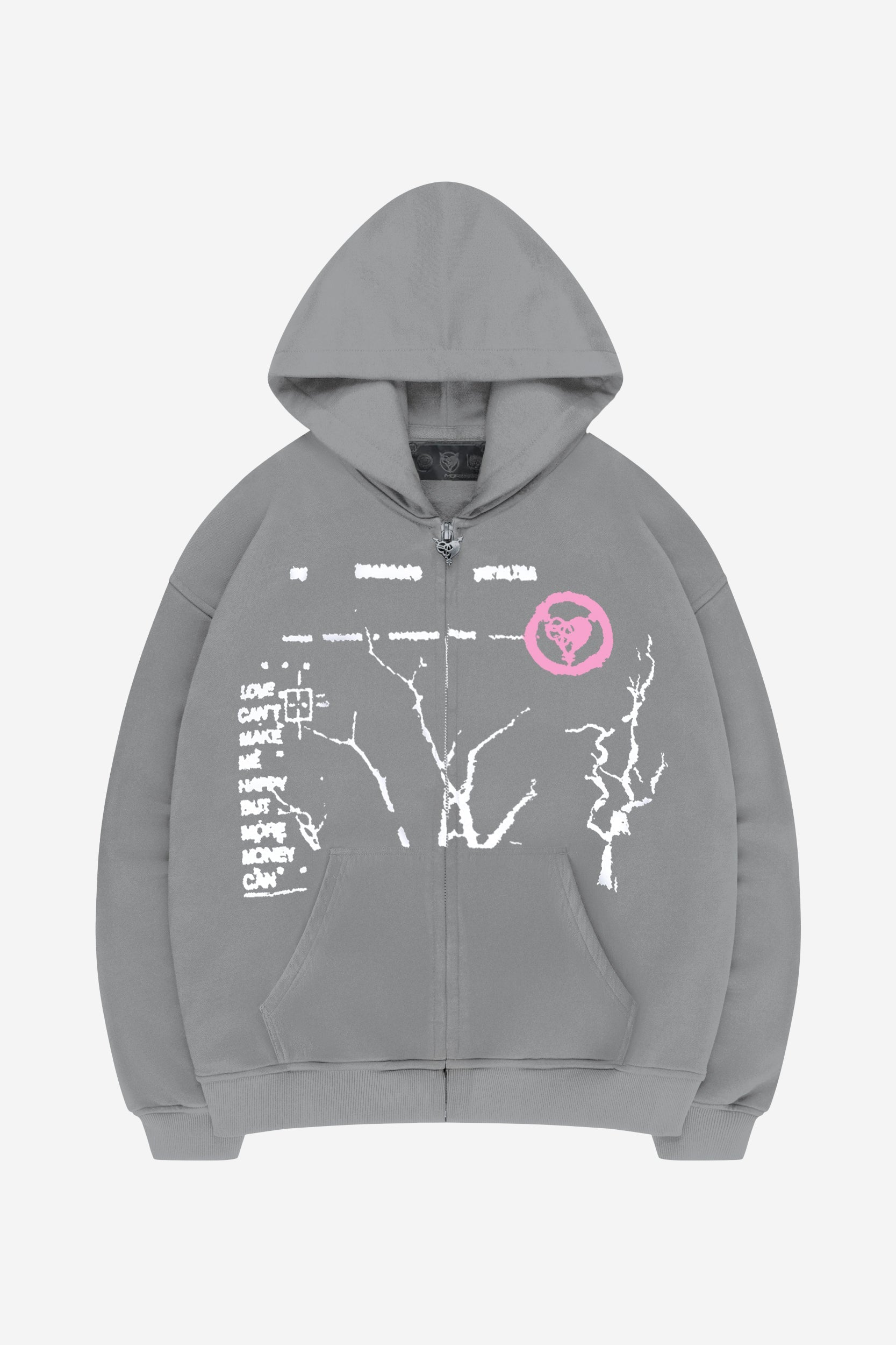 MONEY ROOTED ZIP ASH + OPEN LEG JOGGER BLACK