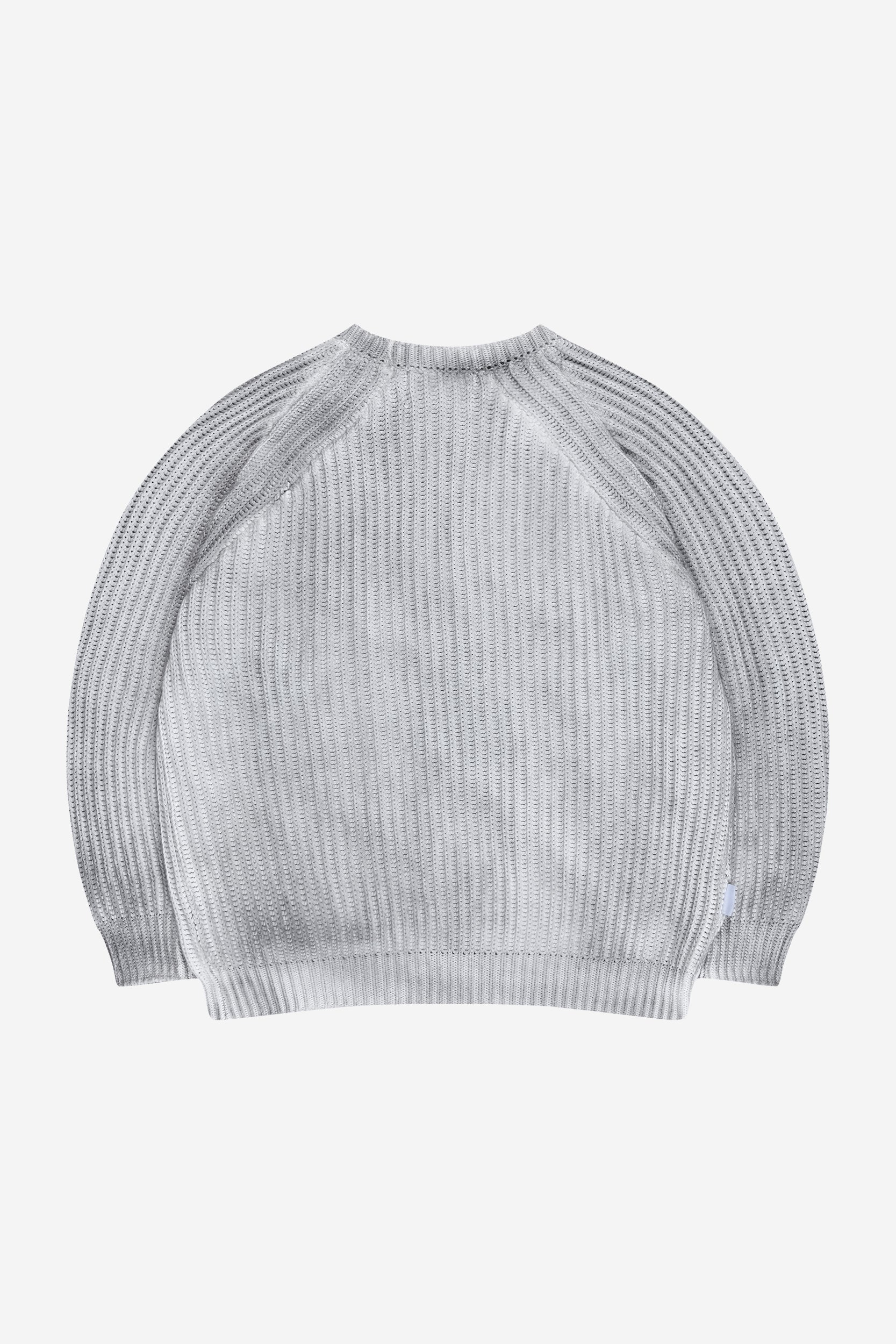 WASHED KNIT SWEATER LIGHT GREY