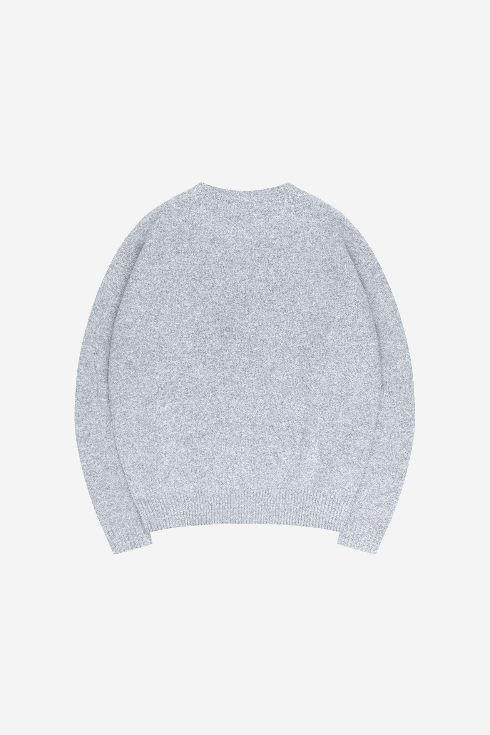 FUZZY KNIT SWEATER GREY MELANGE