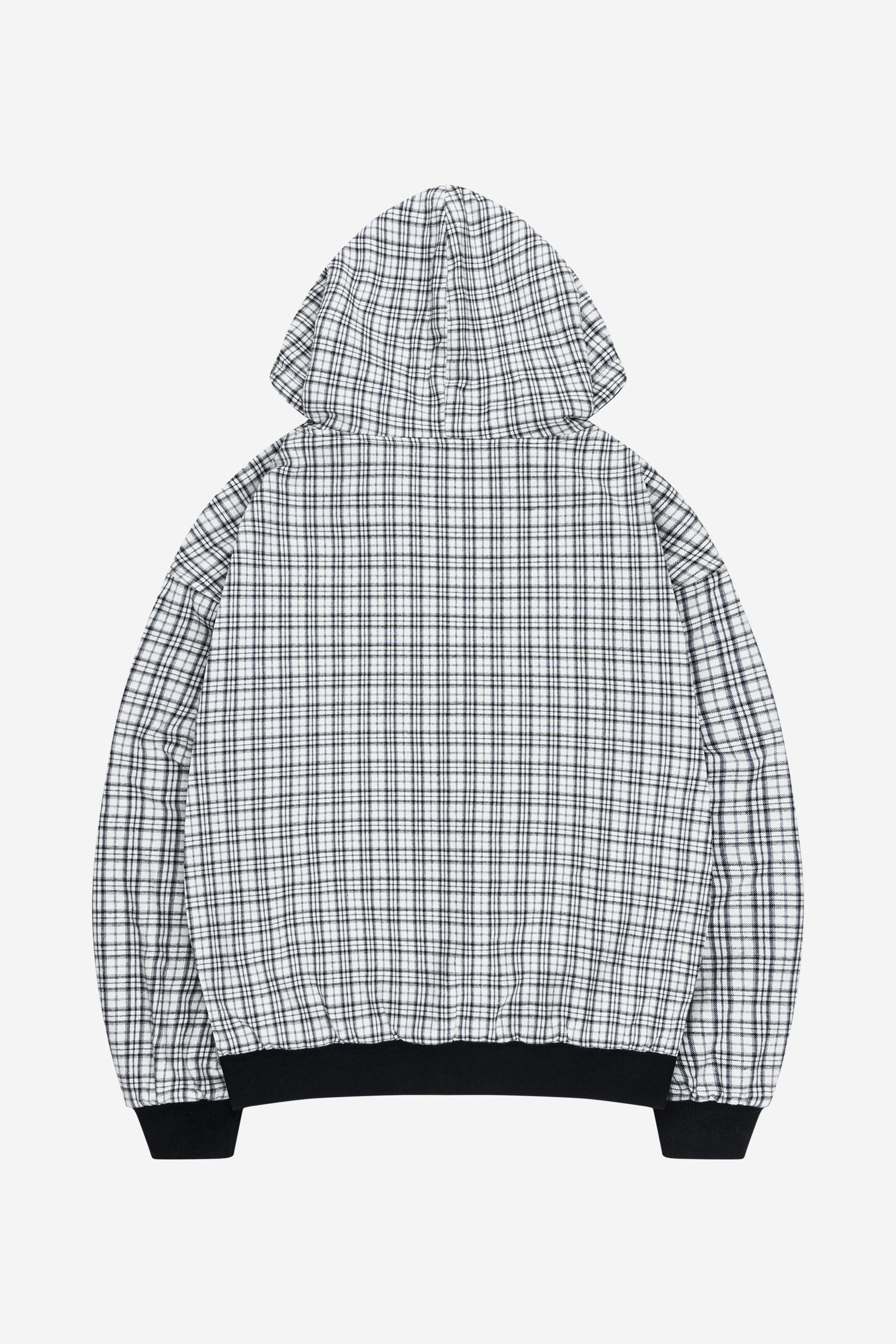 REVERSIBLE PLAID ZIP HOODIE BLACK