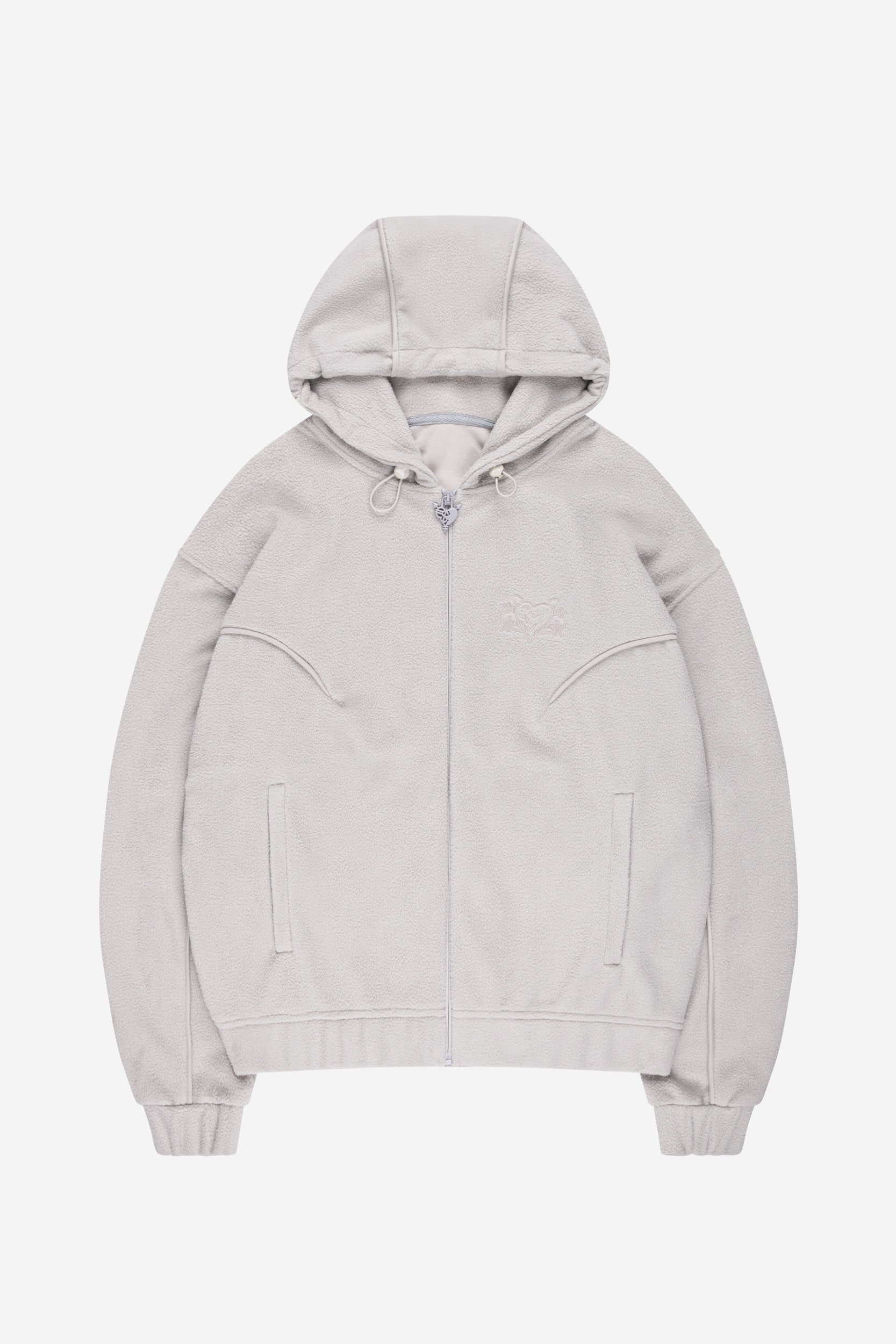STAR WREATH FLEECE ZIP LIGHT GRAY