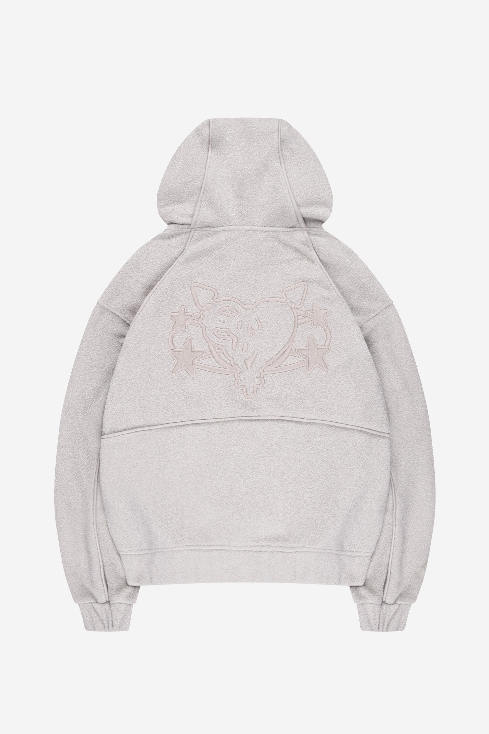 STAR WREATH FLEECE ZIP LIGHT GRAY