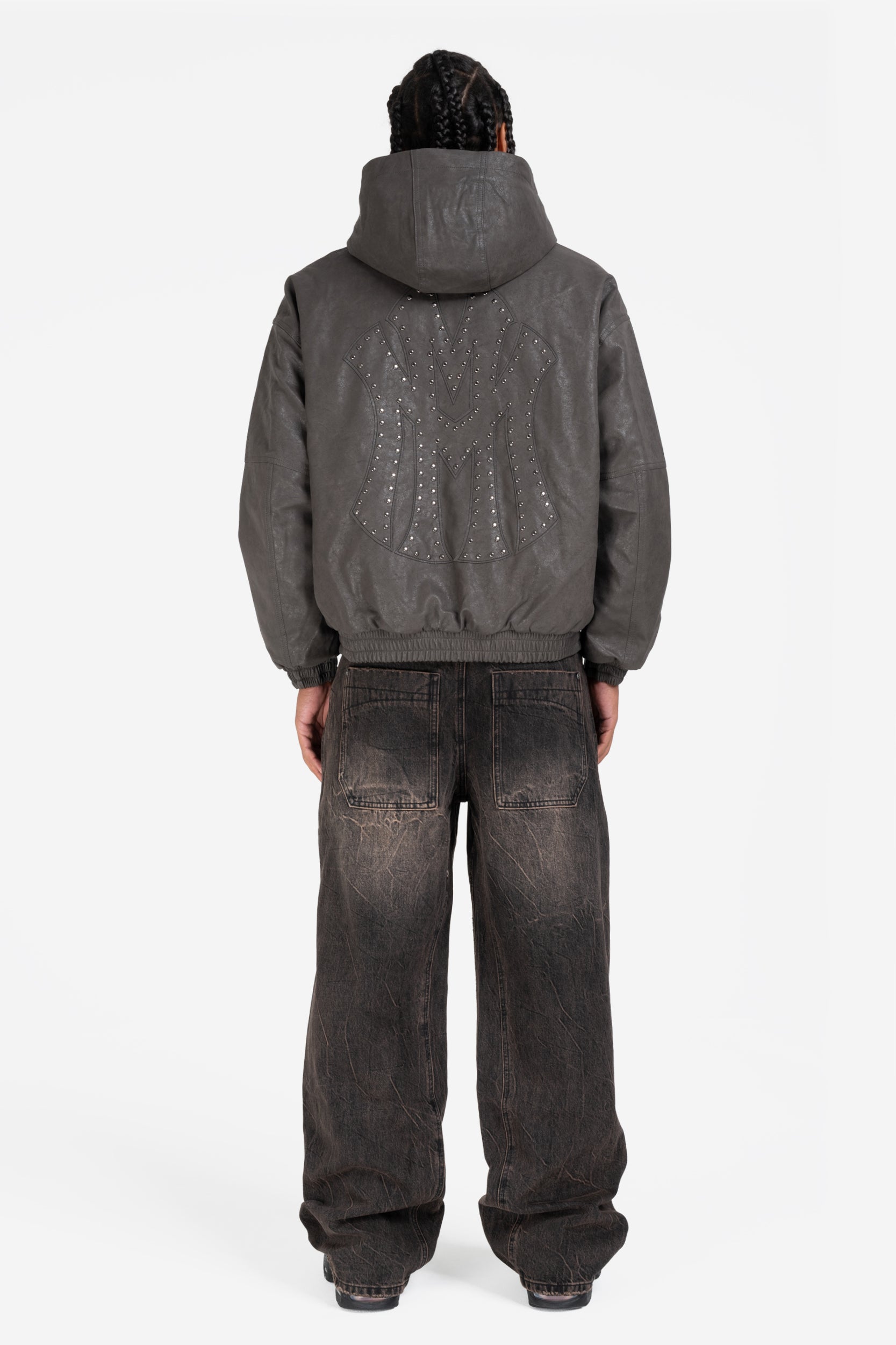 DA BIG M LEATHER JACKET DARK BROWN