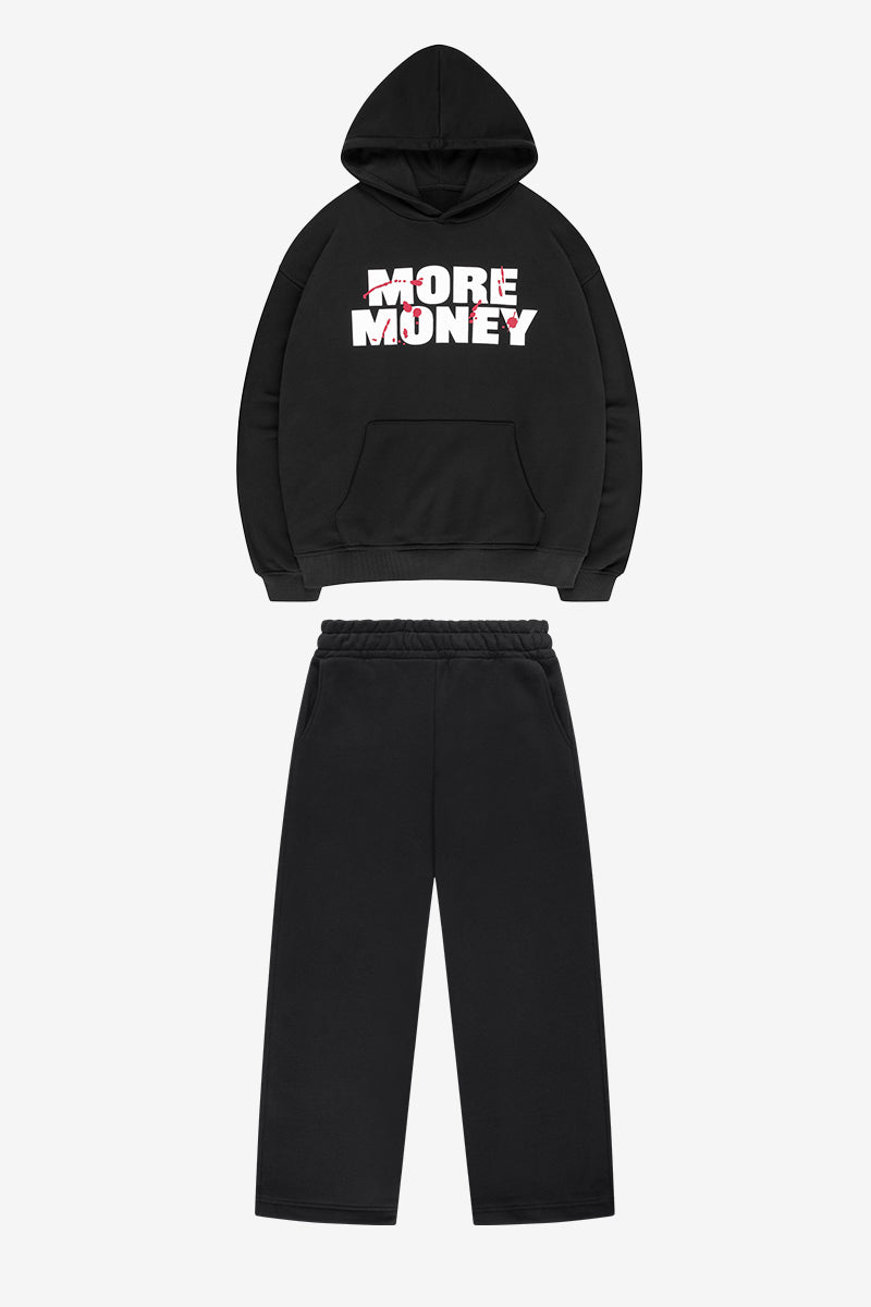 BONEZ HOODIE BLACK + OPEN LEG JOGGER BLACK