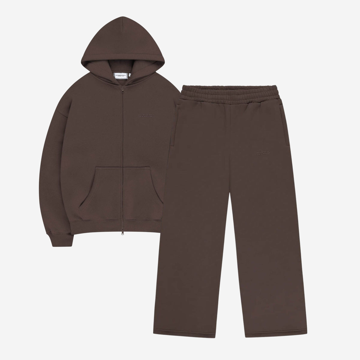 CLOUDS ZIP + JOGGER BROWN