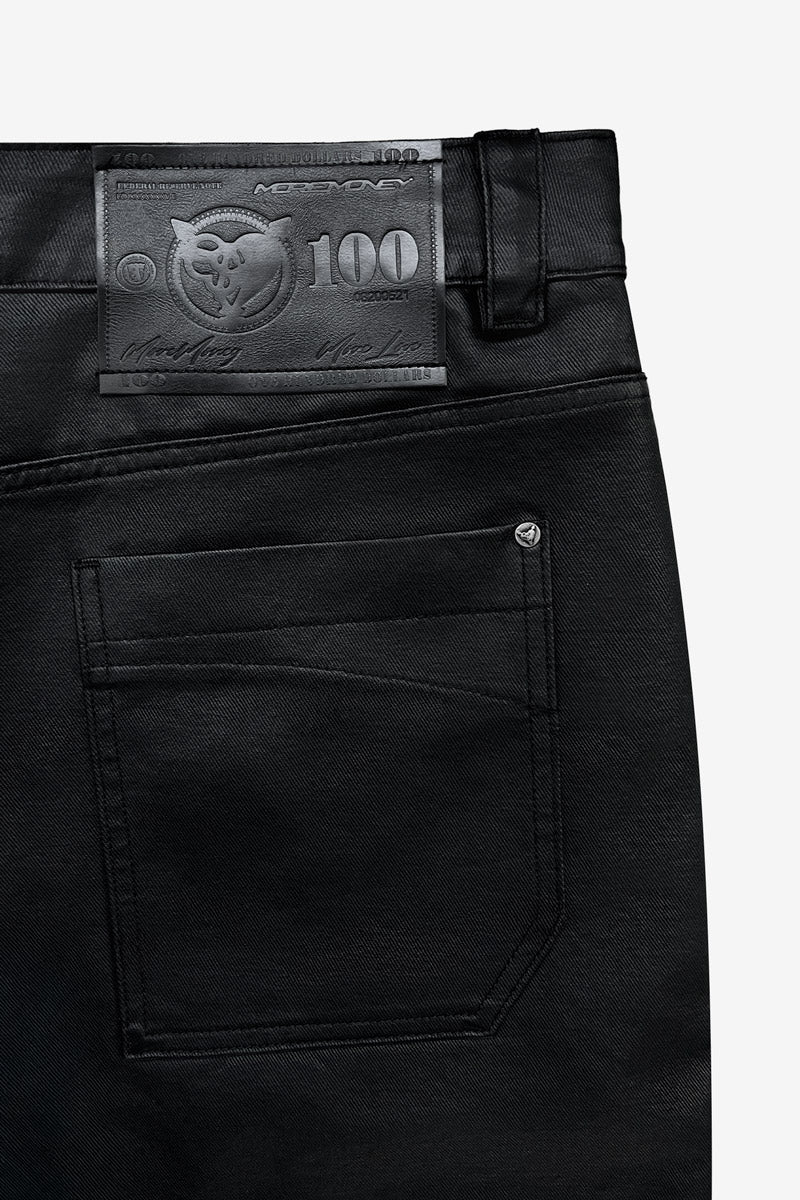 DISTINCTIVE COATED JORTS BLACK