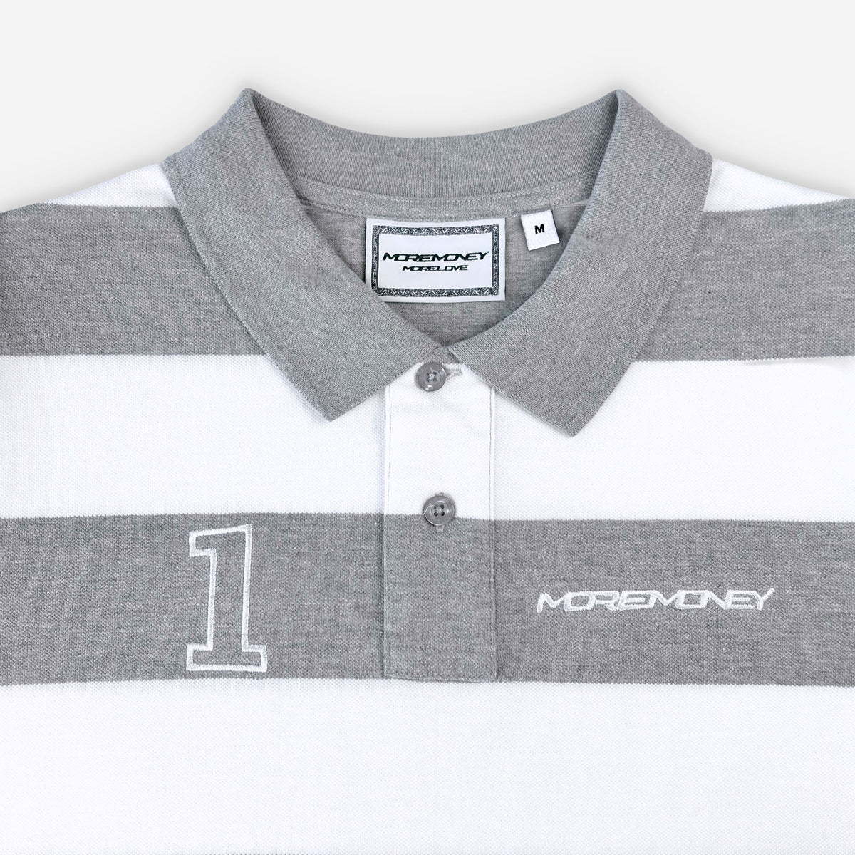 STRIPED POLO SHIRT GREY MELANGE