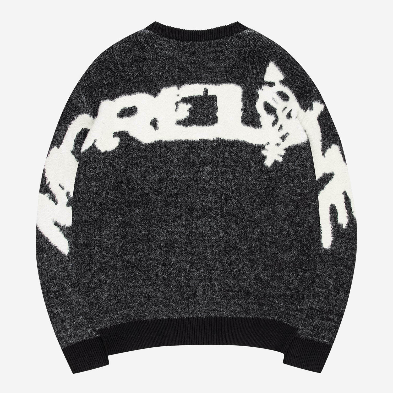 FURRY KNIT SWEATER BLACK