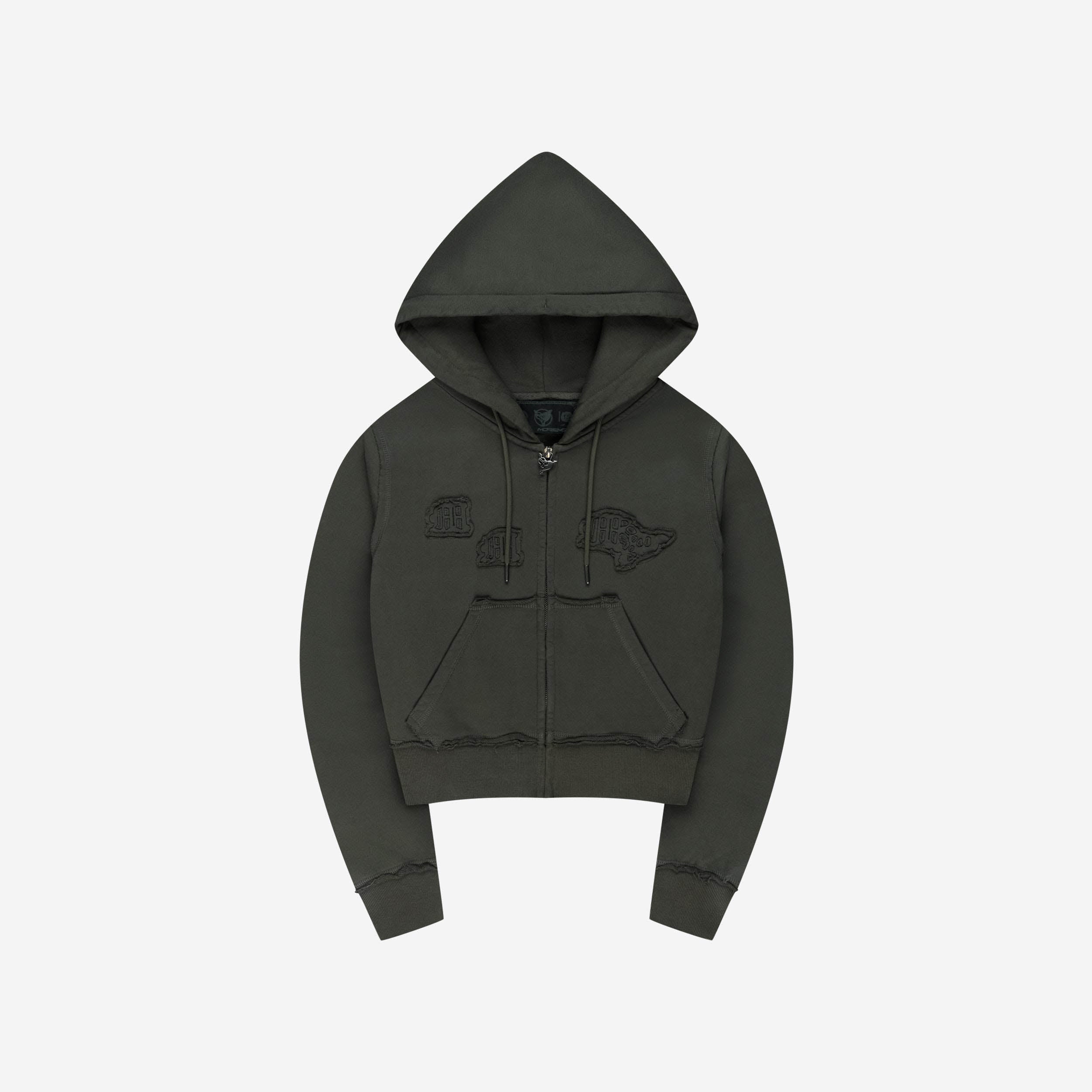 RAW EDGE GIRLS ZIP MUD