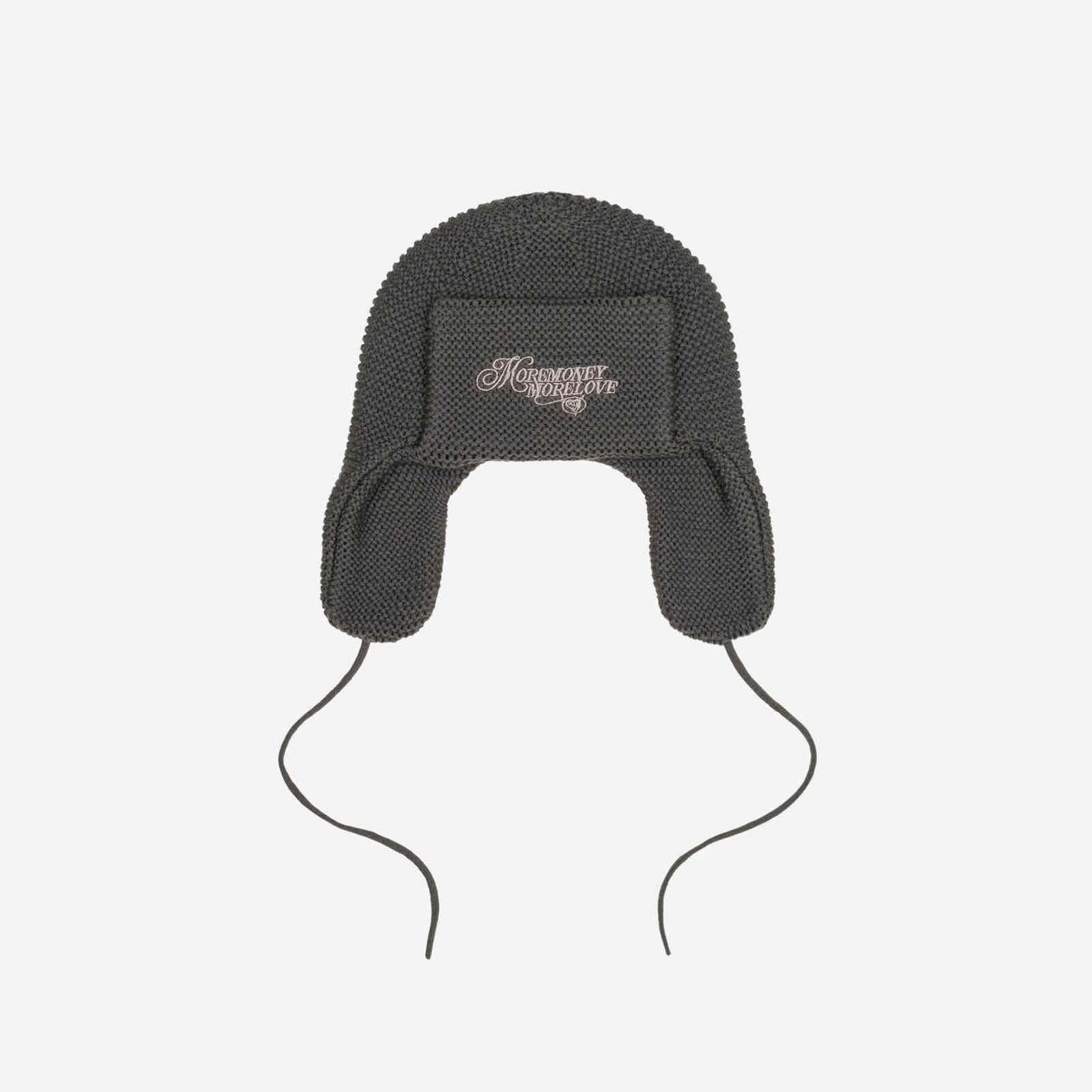 TRAPPER HAT KNIT DARK GREY