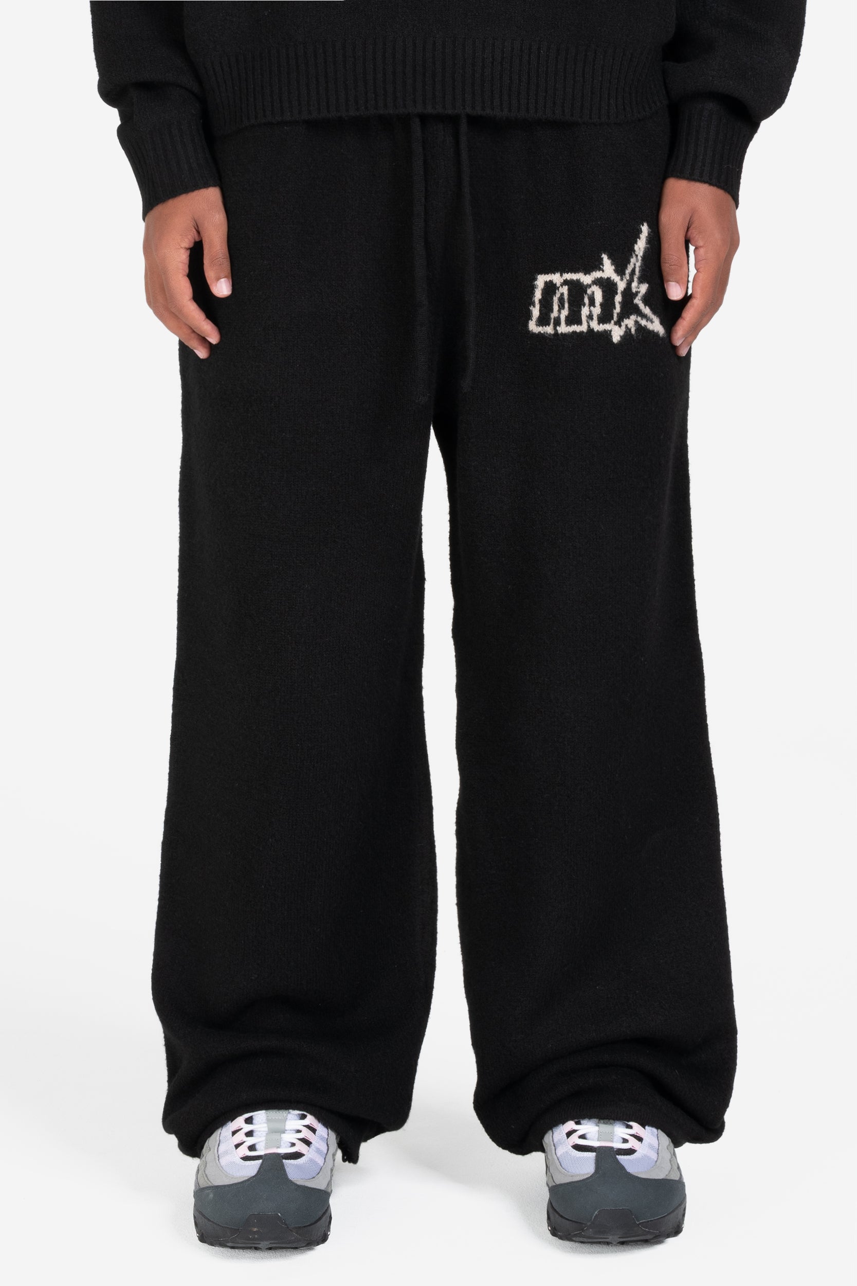 FUZZY KNIT JOGGER BLACK