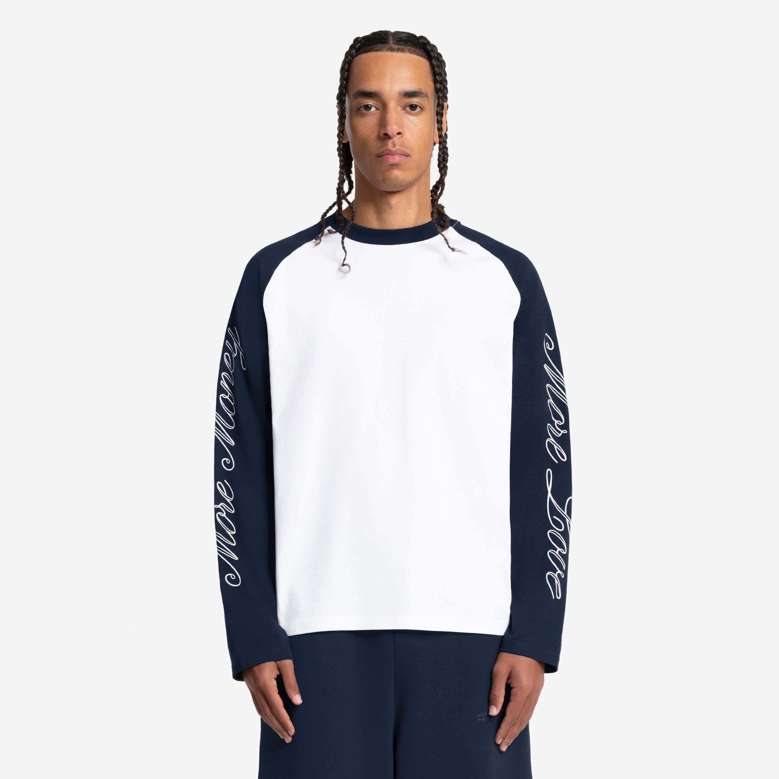 SCRIPT RAGLAN LONGSLEEVE NAVY