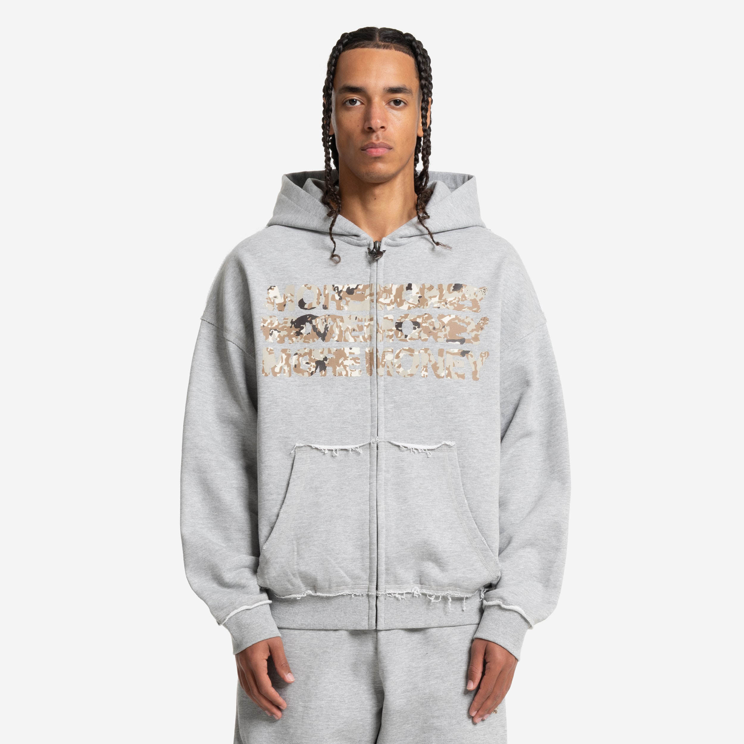 MONEY CALLING FLATLOCK ZIP GREY MELANGE