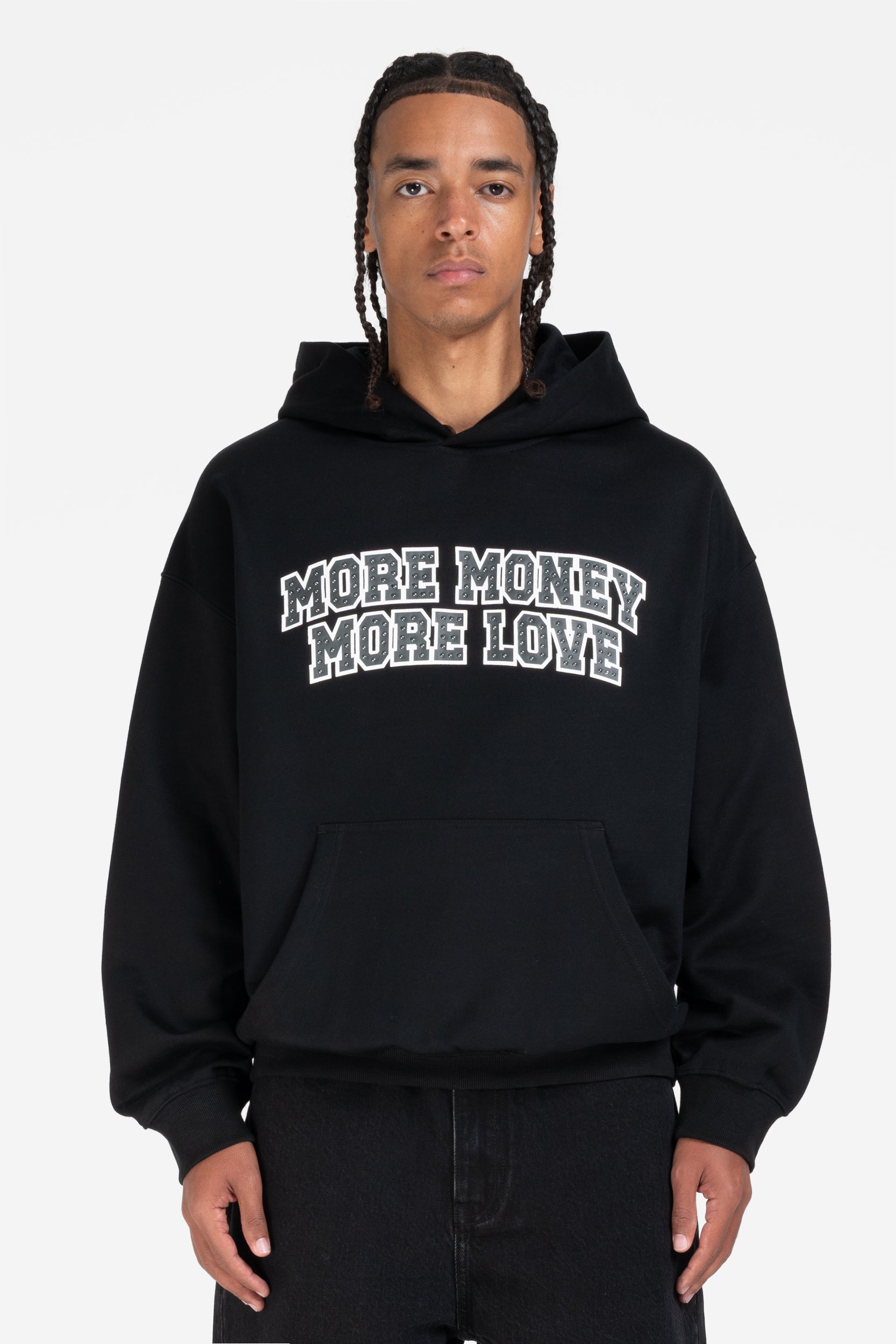 MORE MONEY STUDS HOODIE BLACK