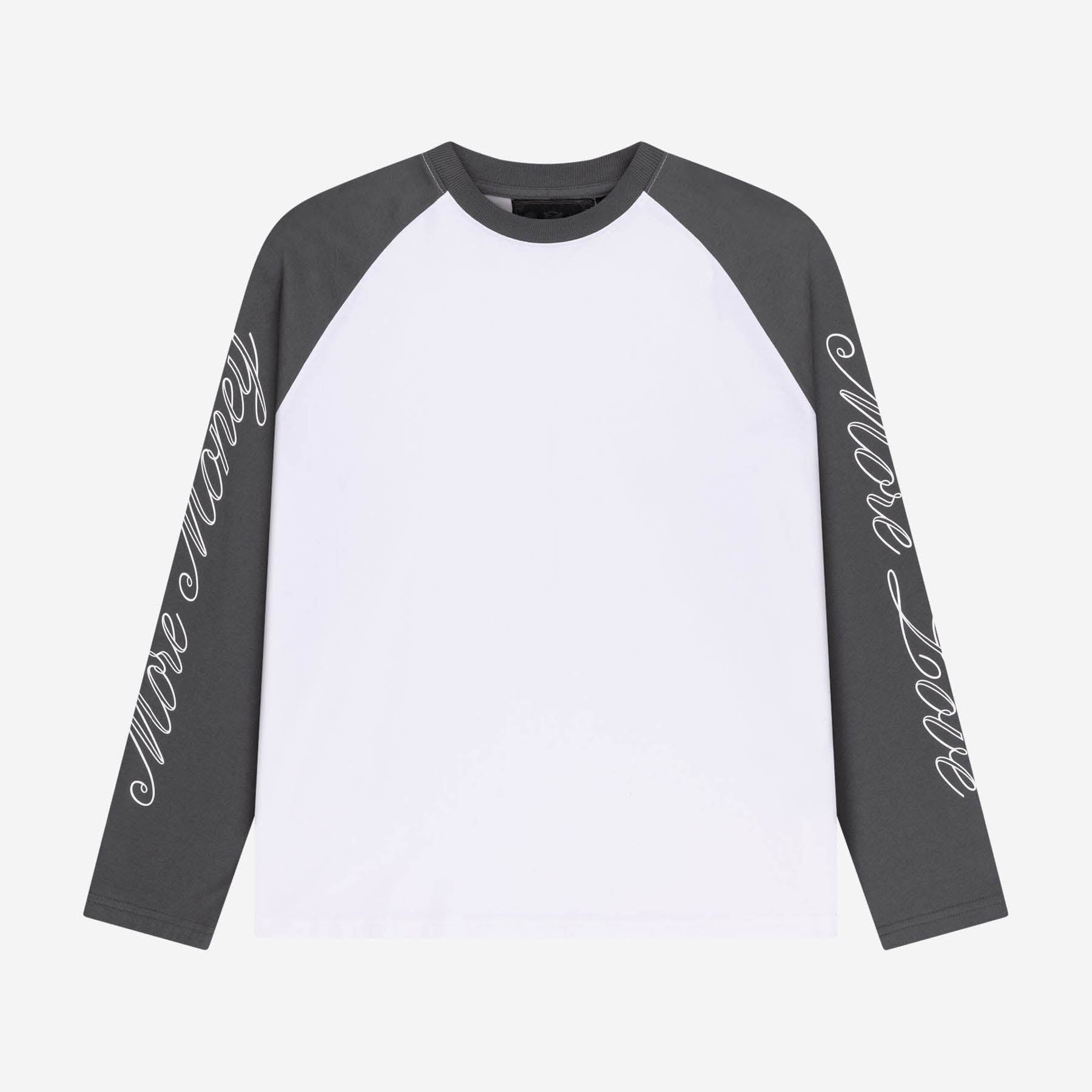 SCRIPT RAGLAN LONGSLEEVE DARK GREY + BASE JORTS VINTAGE BLUE