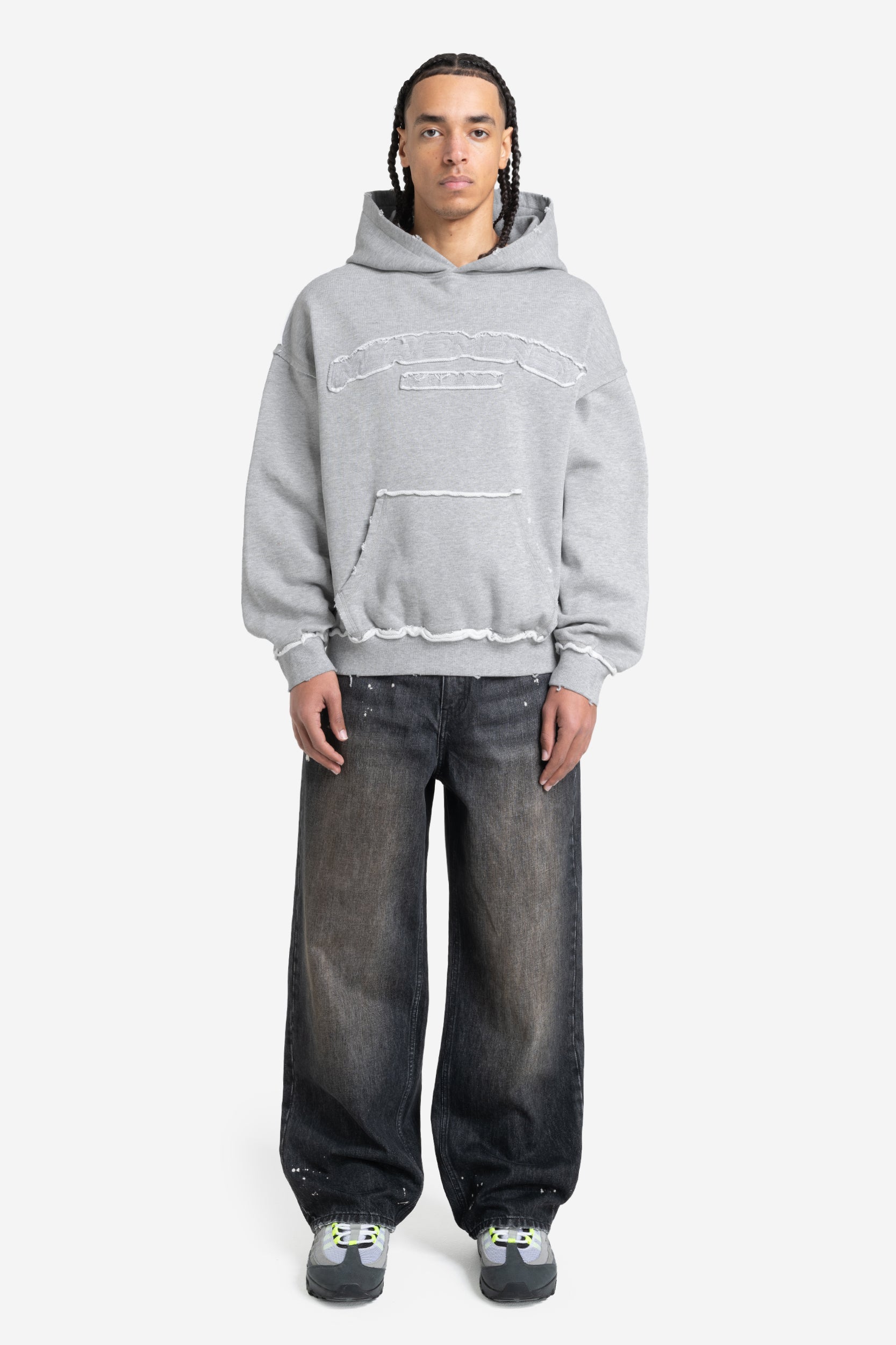 ROUGH HOODIE GREY MELANGE