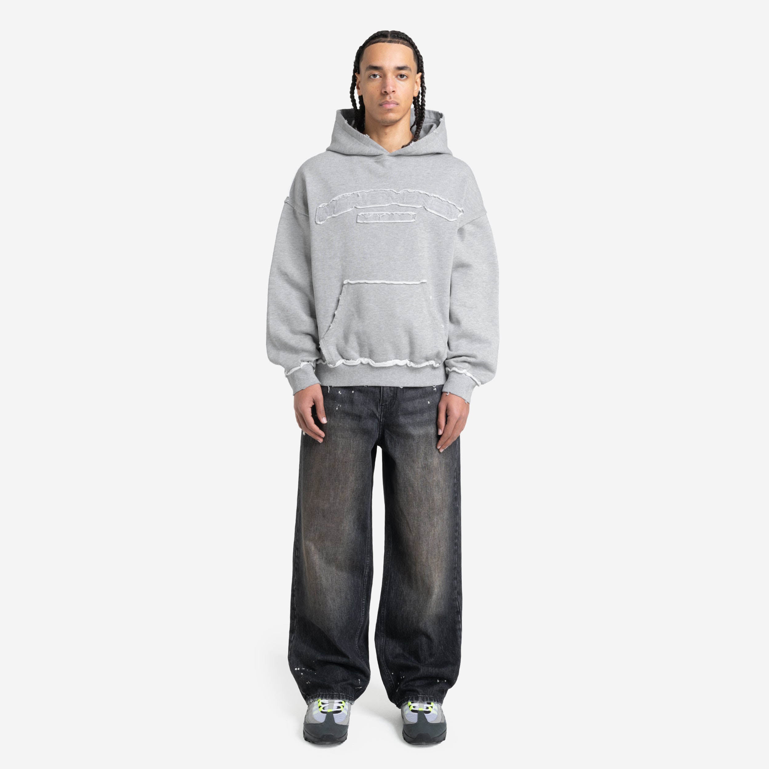 ROUGH HOODIE GREY MELANGE