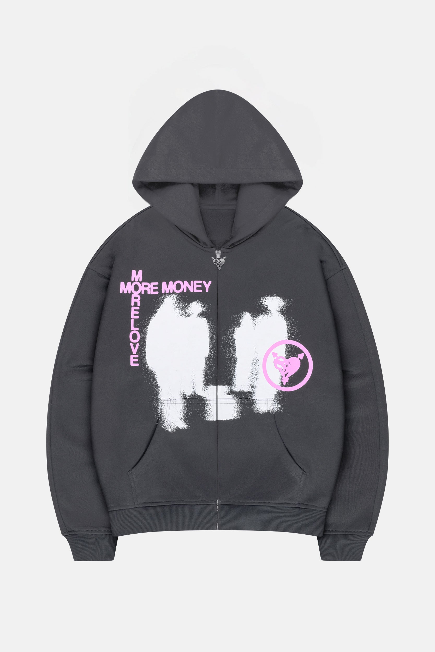 . LOST BOND ZIP DARK GREY + OPEN LEG JOGGER DARK GREY