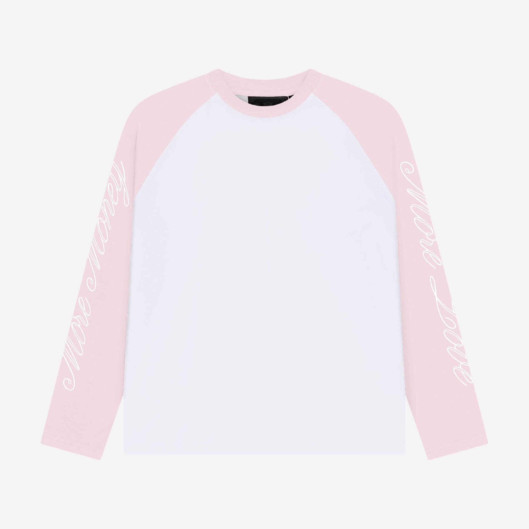 SCRIPT RAGLAN LONGSLEEVE PINK + BASE JORTS RAW BLUE