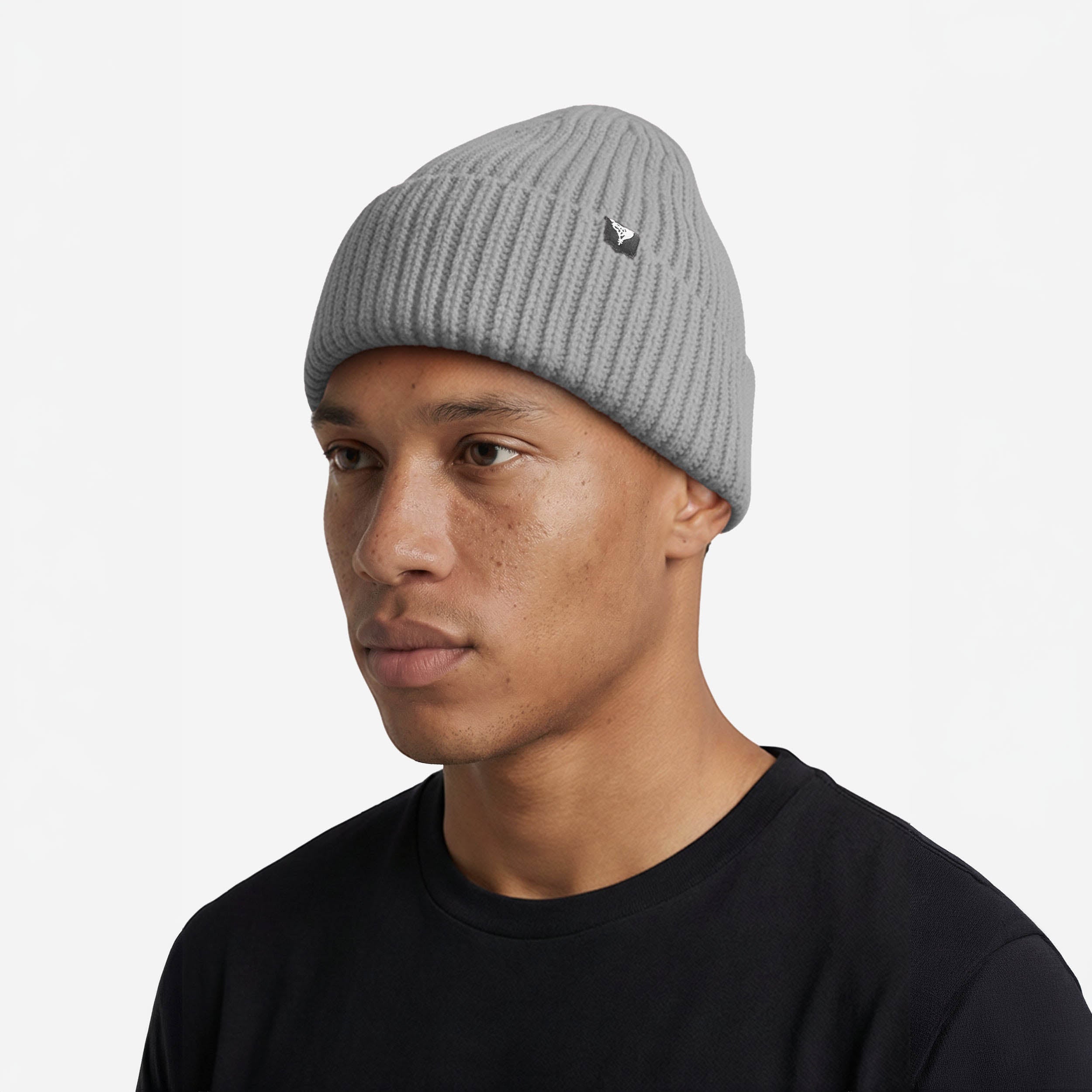 RIB KNIT BEANIE LIGHT GREY